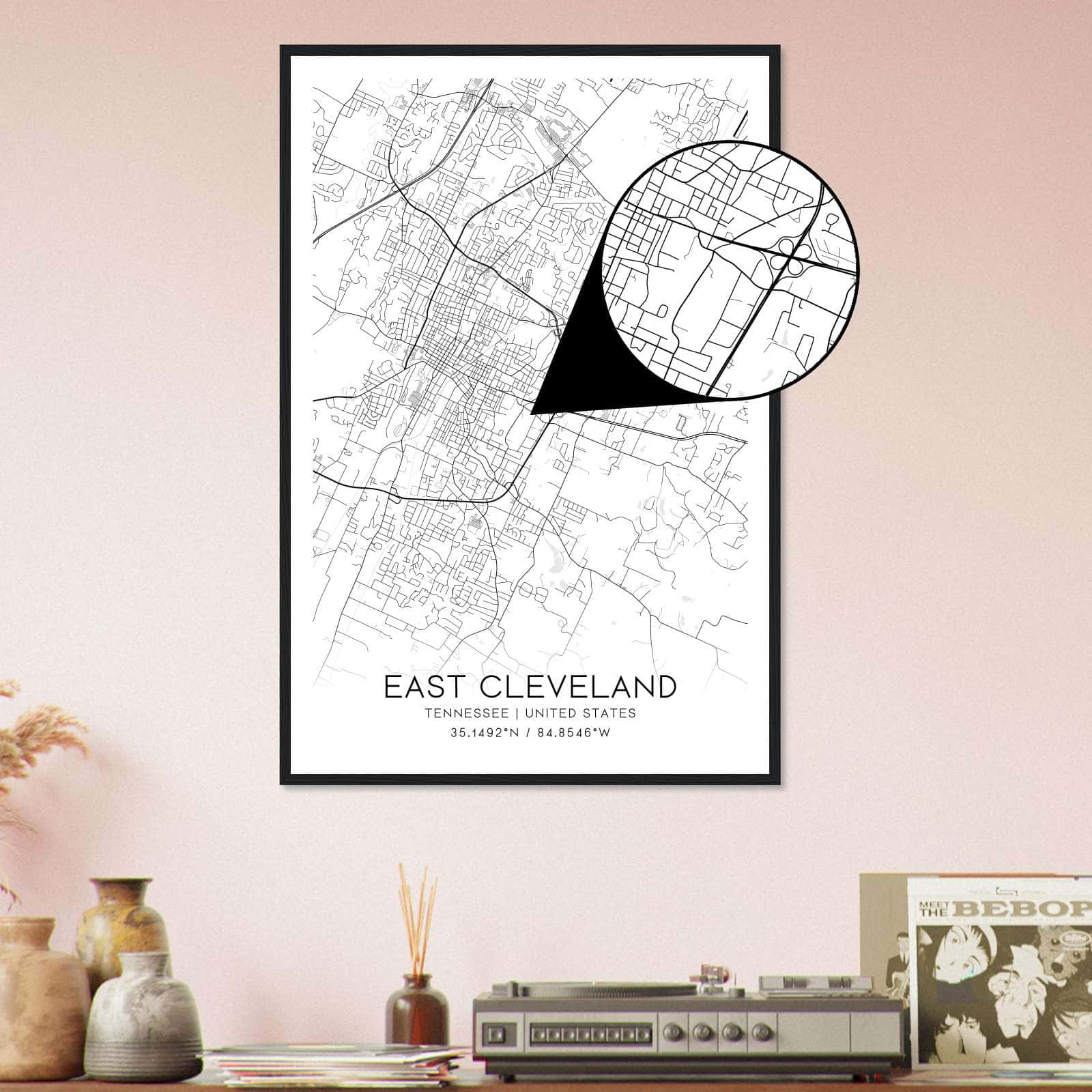 Deerfield Kansas Map Poster, Modern Home Decor Wall Art Print (Copy)