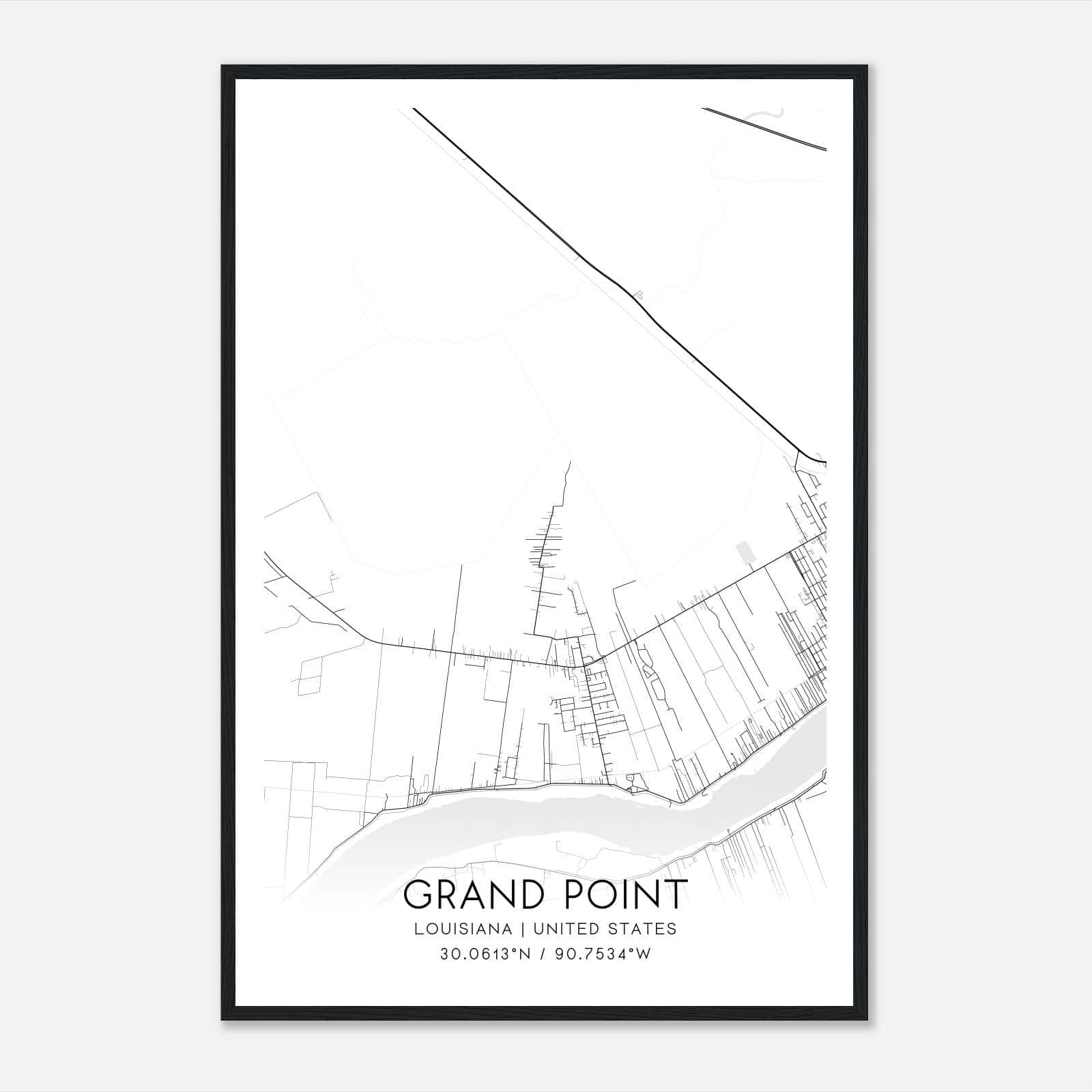 Grand Point Louisiana Map Poster, Modern Home Decor Wall Art Print Grand Point Louisiana Map Poster, Modern Home Decor Wall Art Print