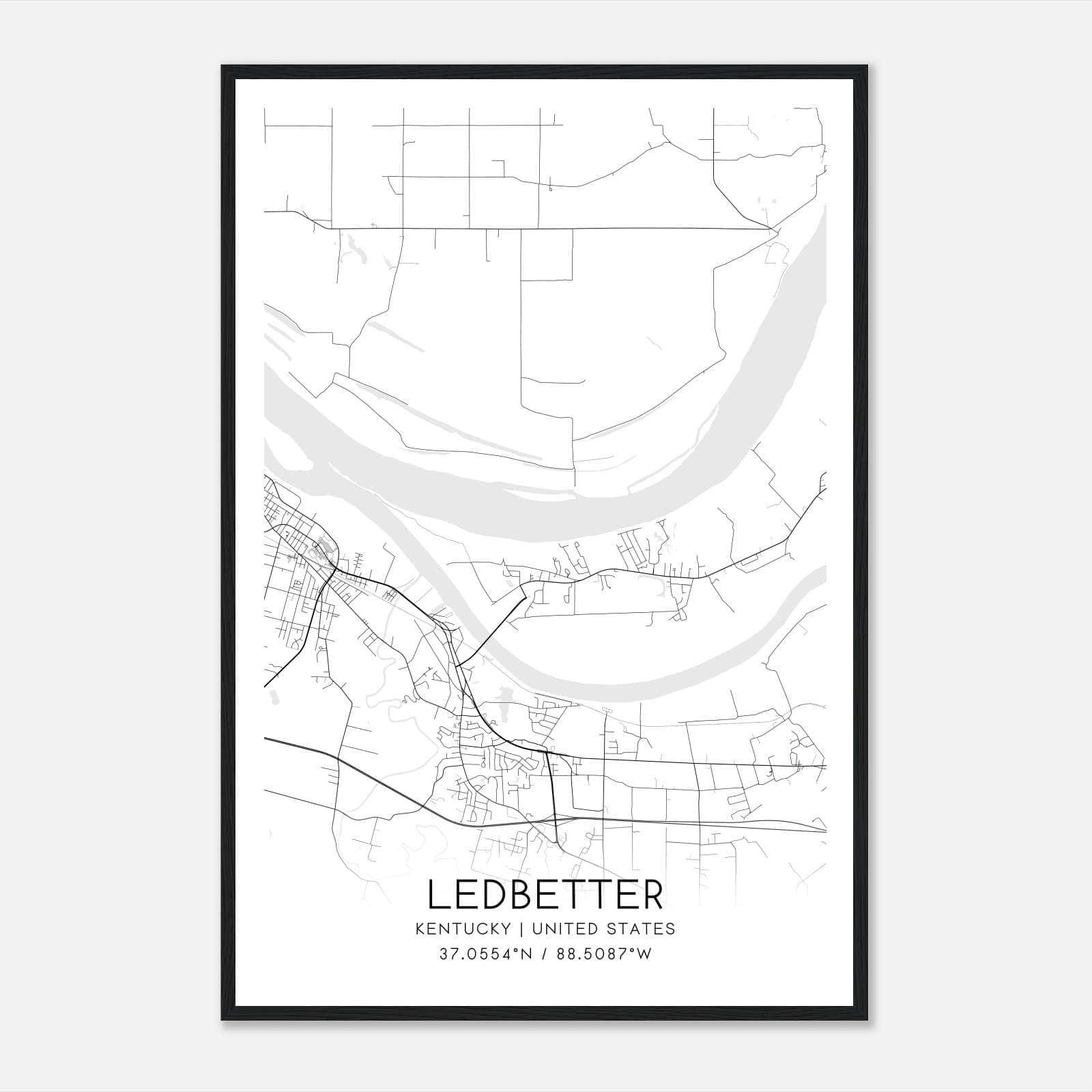 Ledbetter Kentucky Map Poster, Modern Home Decor Wall Art Print Ledbetter Kentucky Map Poster, Modern Home Decor Wall Art Print