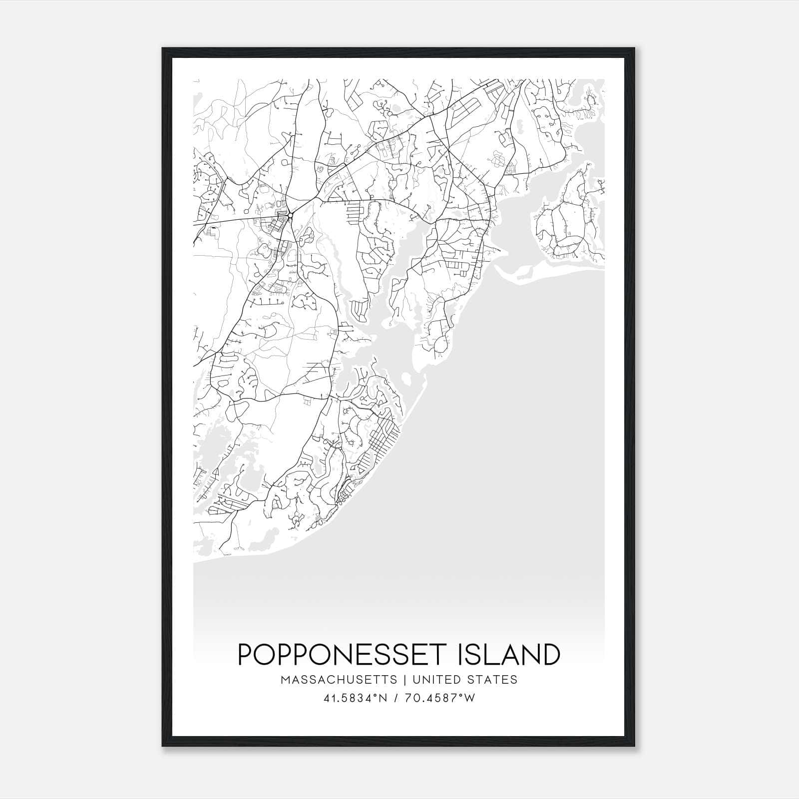 Popponesset Island Massachusetts Map Poster, Modern Home Decor Wall Art Print Popponesset Island Massachusetts Map Poster, Modern Home Decor Wall Art Print