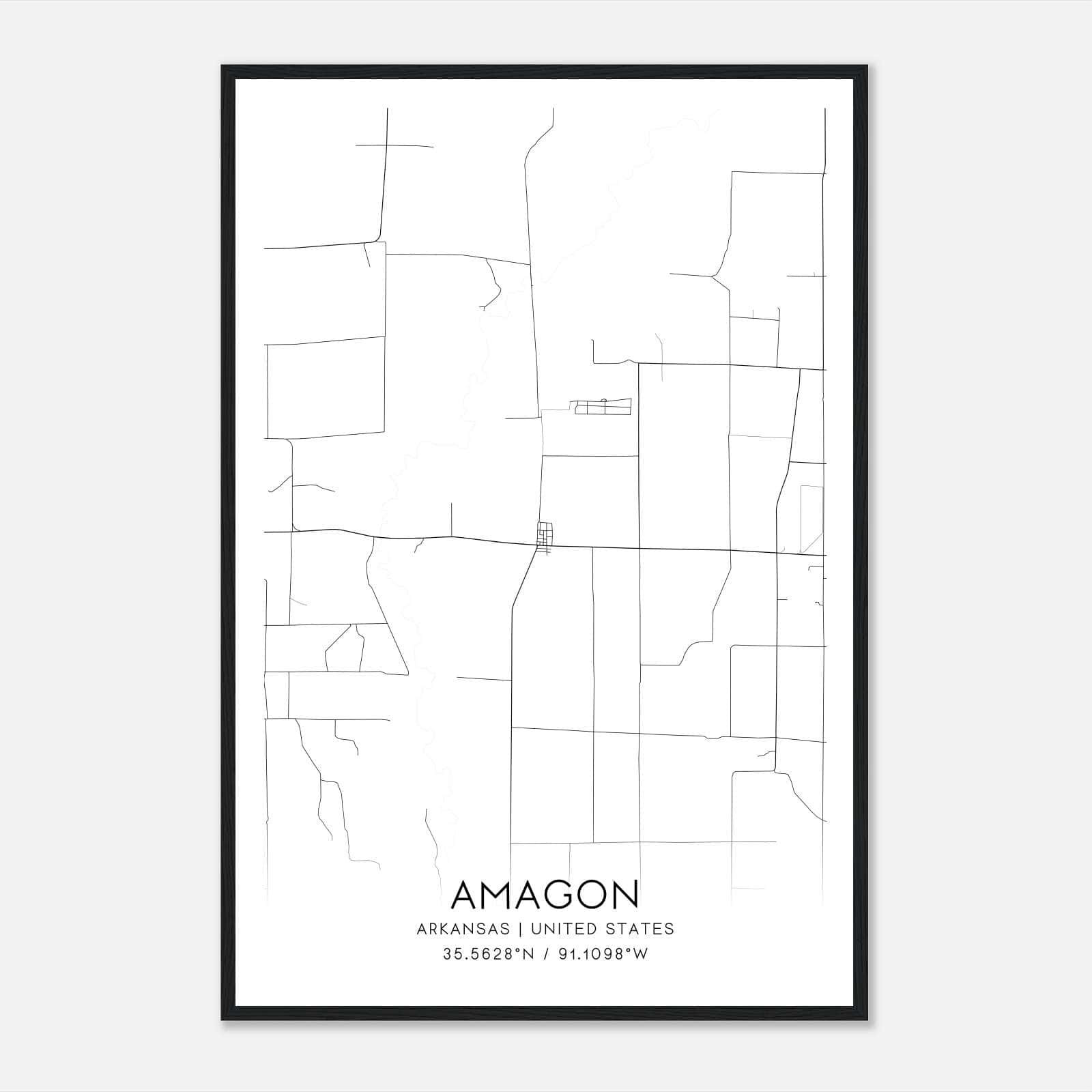 Amagon Arkansas Map Poster, Modern Home Decor Wall Art Print Amagon Arkansas Map Poster, Modern Home Decor Wall Art Print