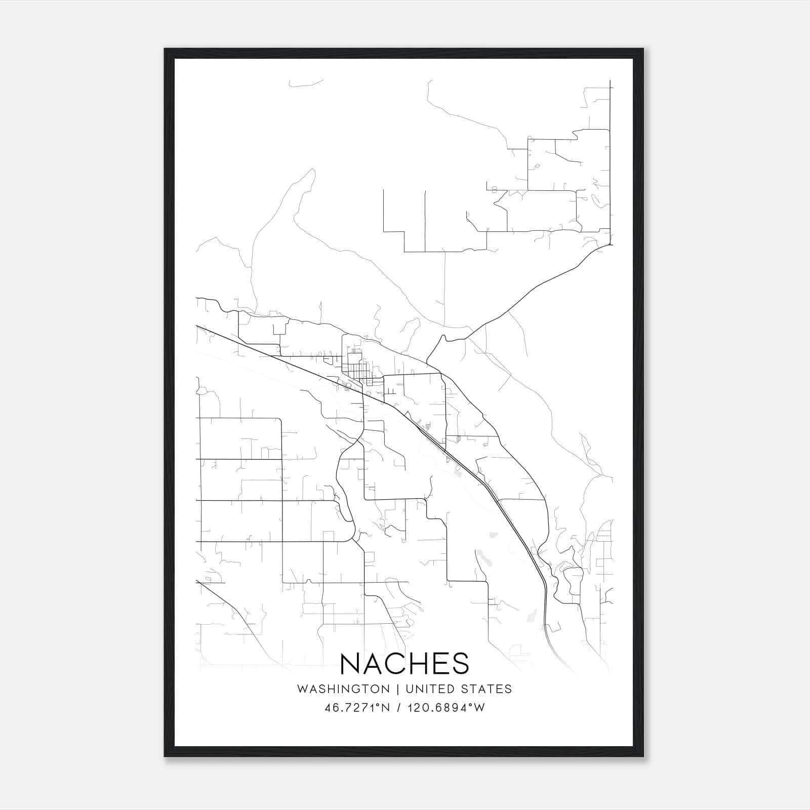 Naches Washington Map Poster, Modern Home Decor Wall Art Print Naches Washington Map Poster, Modern Home Decor Wall Art Print