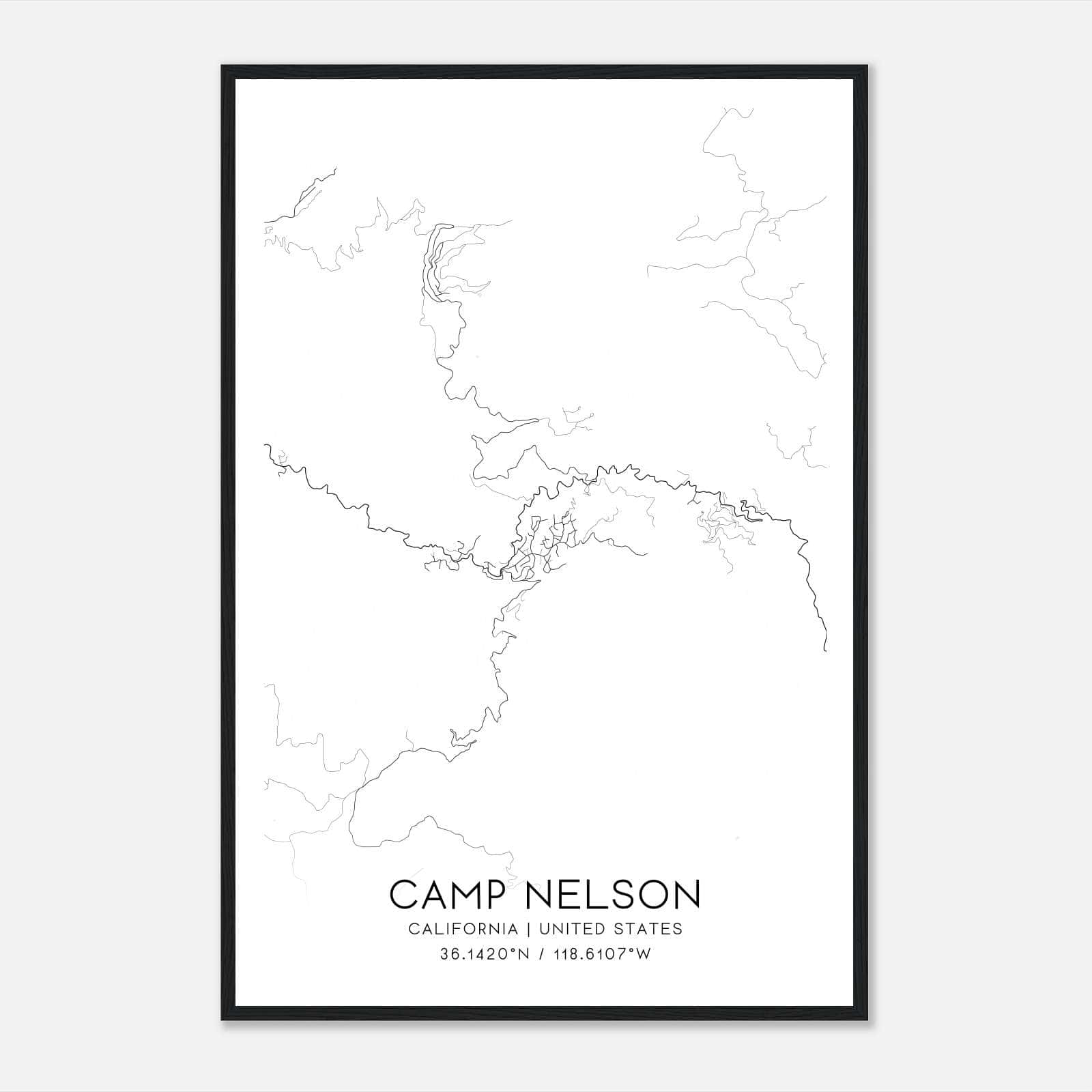 Camp Nelson California Map Poster, Modern Home Decor Wall Art Print Camp Nelson California Map Poster, Modern Home Decor Wall Art Print