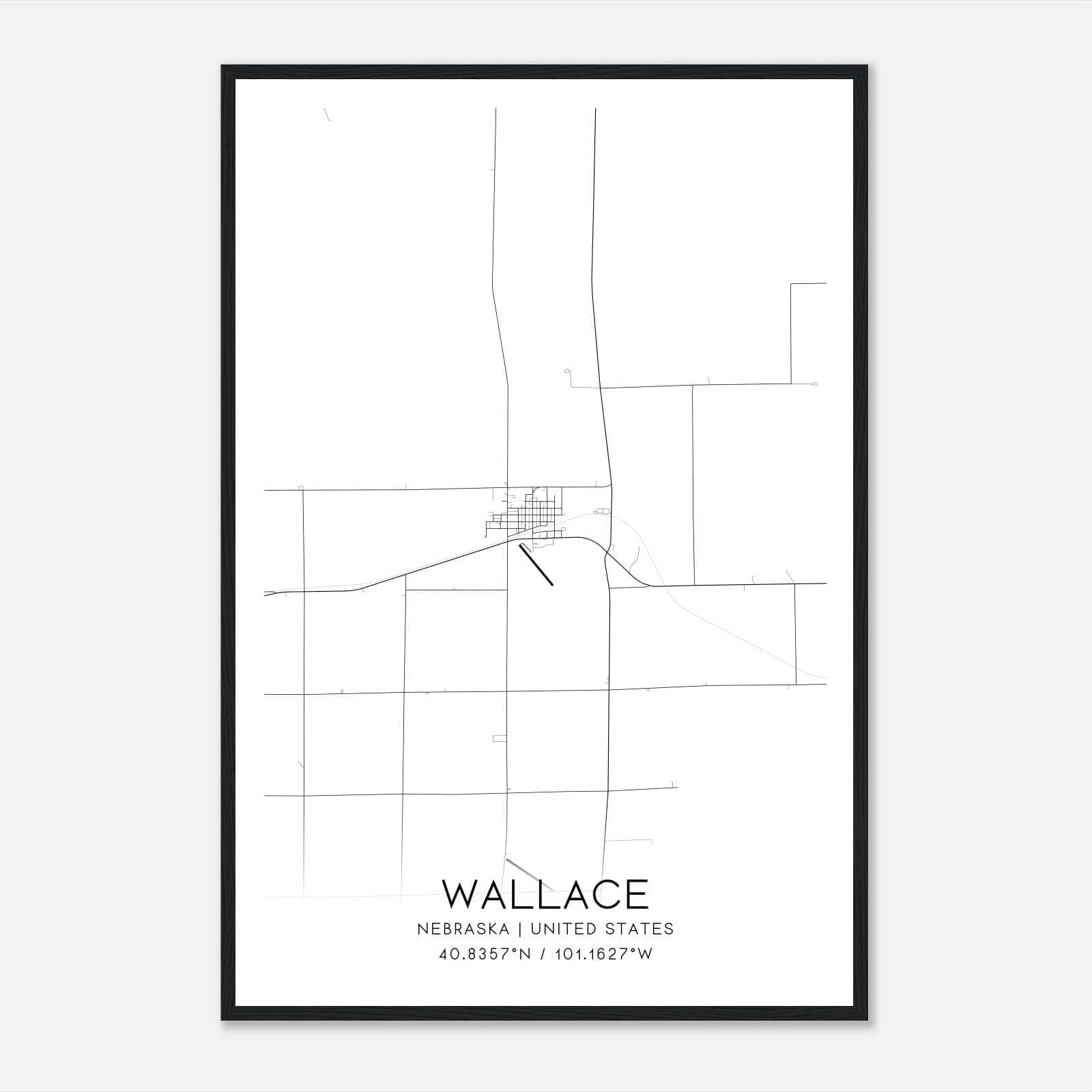 Wallace Nebraska Map Poster, Modern Home Decor Wall Art Print Wallace Nebraska Map Poster, Modern Home Decor Wall Art Print