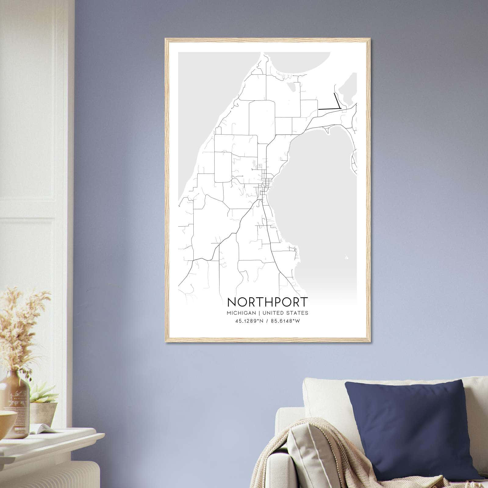 Deerfield Kansas Map Poster, Modern Home Decor Wall Art Print (Copy)