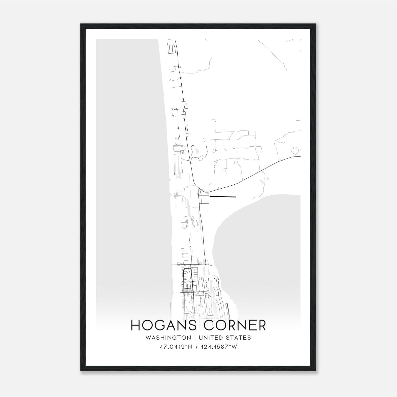 Hogans Corner Washington Map Poster, Modern Home Decor Wall Art Print Hogans Corner Washington Map Poster, Modern Home Decor Wall Art Print