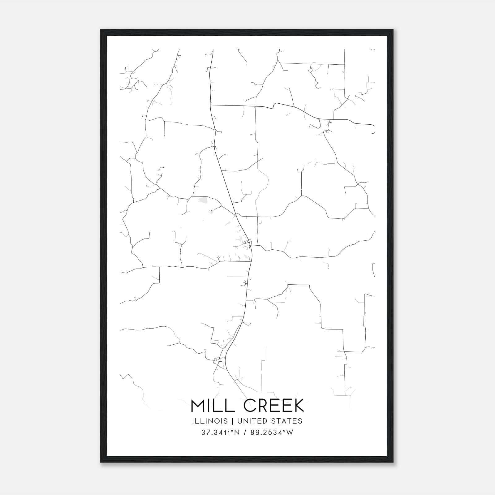 Mill Creek Illinois Map Poster, Modern Home Decor Wall Art Print Mill Creek Illinois Map Poster, Modern Home Decor Wall Art Print