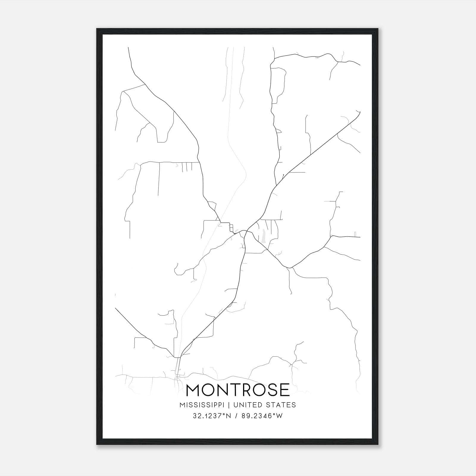 Montrose Mississippi Map Poster, Modern Home Decor Wall Art Print Montrose Mississippi Map Poster, Modern Home Decor Wall Art Print