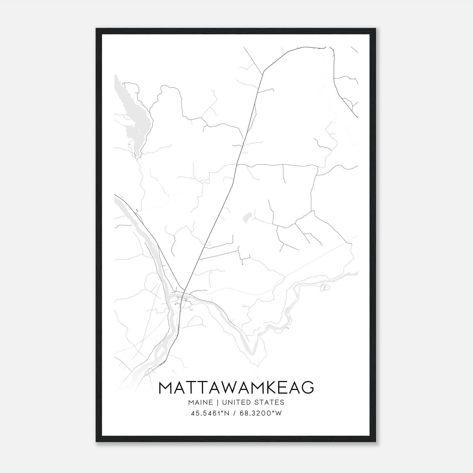Mattawamkeag Maine Map Poster, Modern Home Decor Wall Art Print Mattawamkeag Maine Map Poster, Modern Home Decor Wall Art Print