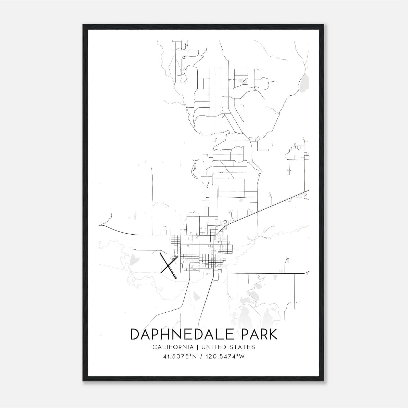 Daphnedale Park California Map Poster, Modern Home Decor Wall Art Print Daphnedale Park California Map Poster, Modern Home Decor Wall Art Print