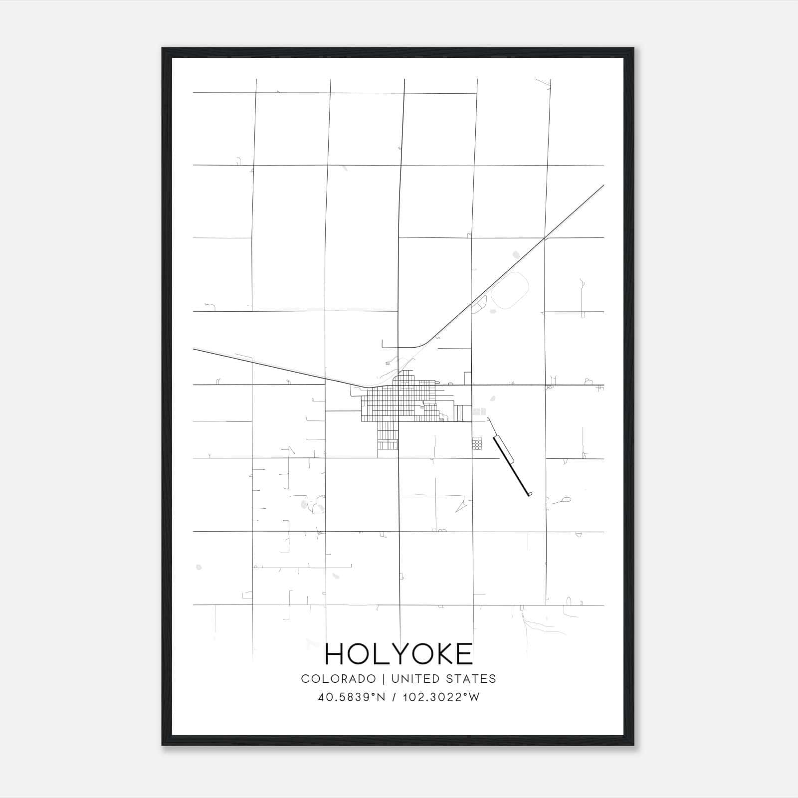 Holyoke Colorado Map Poster, Modern Home Decor Wall Art Print Holyoke Colorado Map Poster, Modern Home Decor Wall Art Print