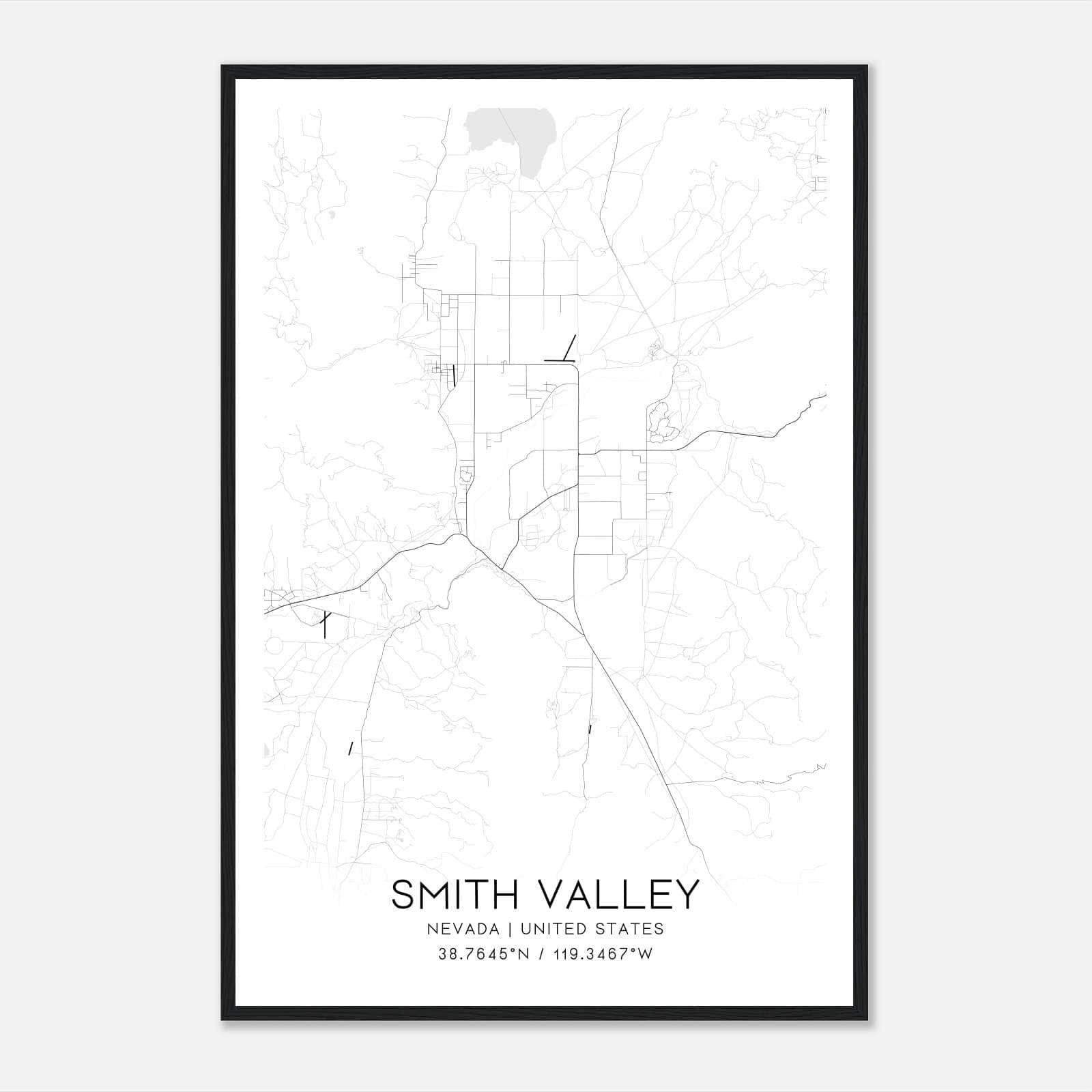 Smith Valley Nevada Map Poster, Modern Home Decor Wall Art Print Smith Valley Nevada Map Poster, Modern Home Decor Wall Art Print