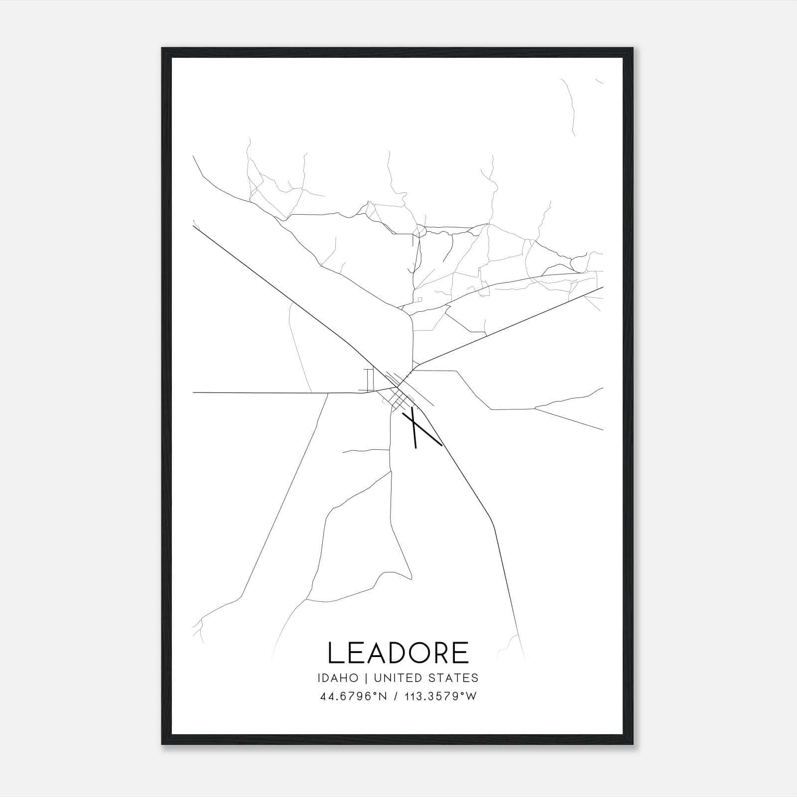 Leadore Idaho Map Poster, Modern Home Decor Wall Art Print Leadore Idaho Map Poster, Modern Home Decor Wall Art Print