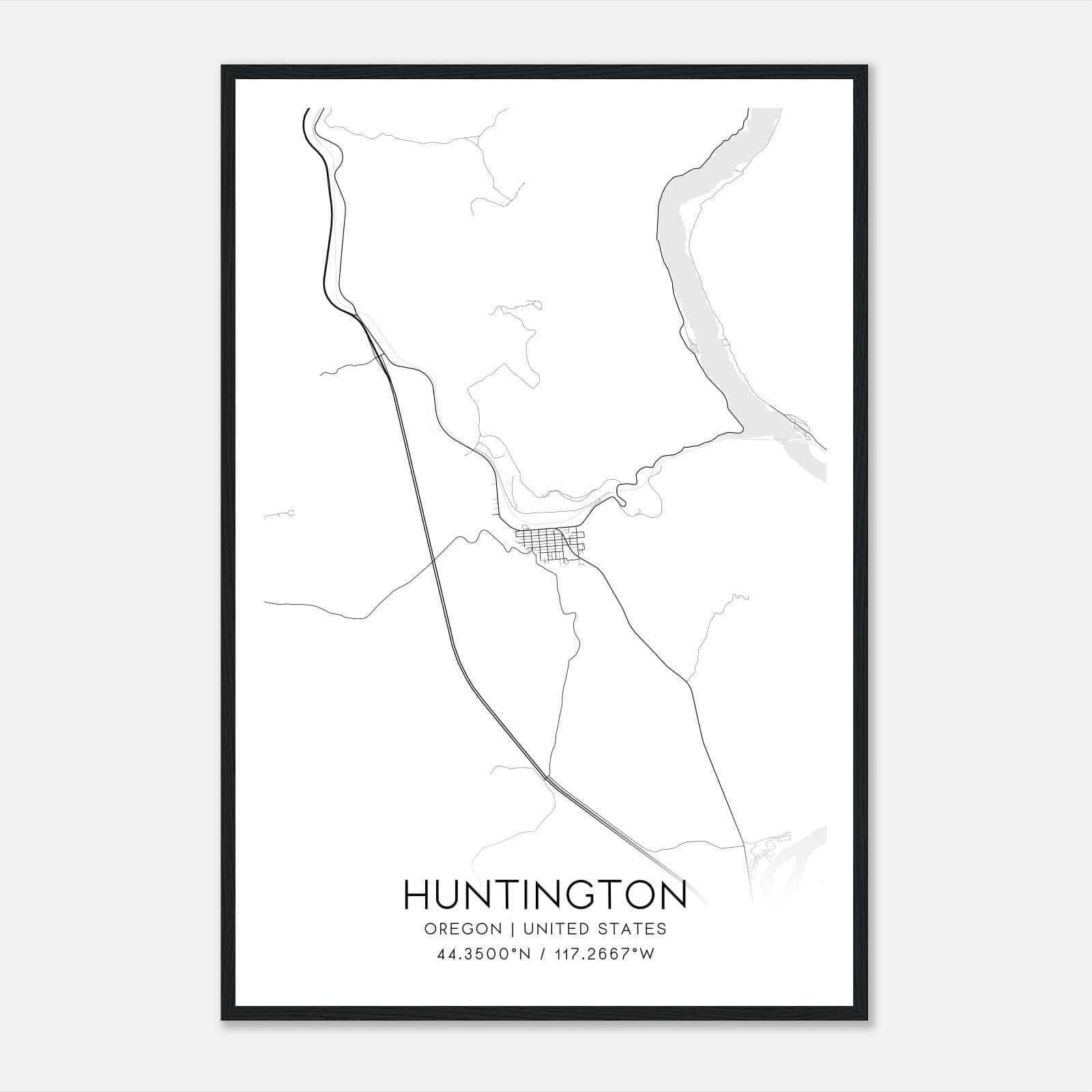 Huntington Oregon Map Poster, Modern Home Decor Wall Art Print Huntington Oregon Map Poster, Modern Home Decor Wall Art Print