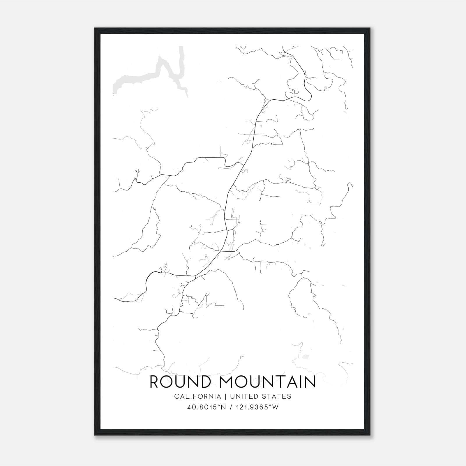 Round Mountain California Map Poster, Modern Home Decor Wall Art Print Round Mountain California Map Poster, Modern Home Decor Wall Art Print