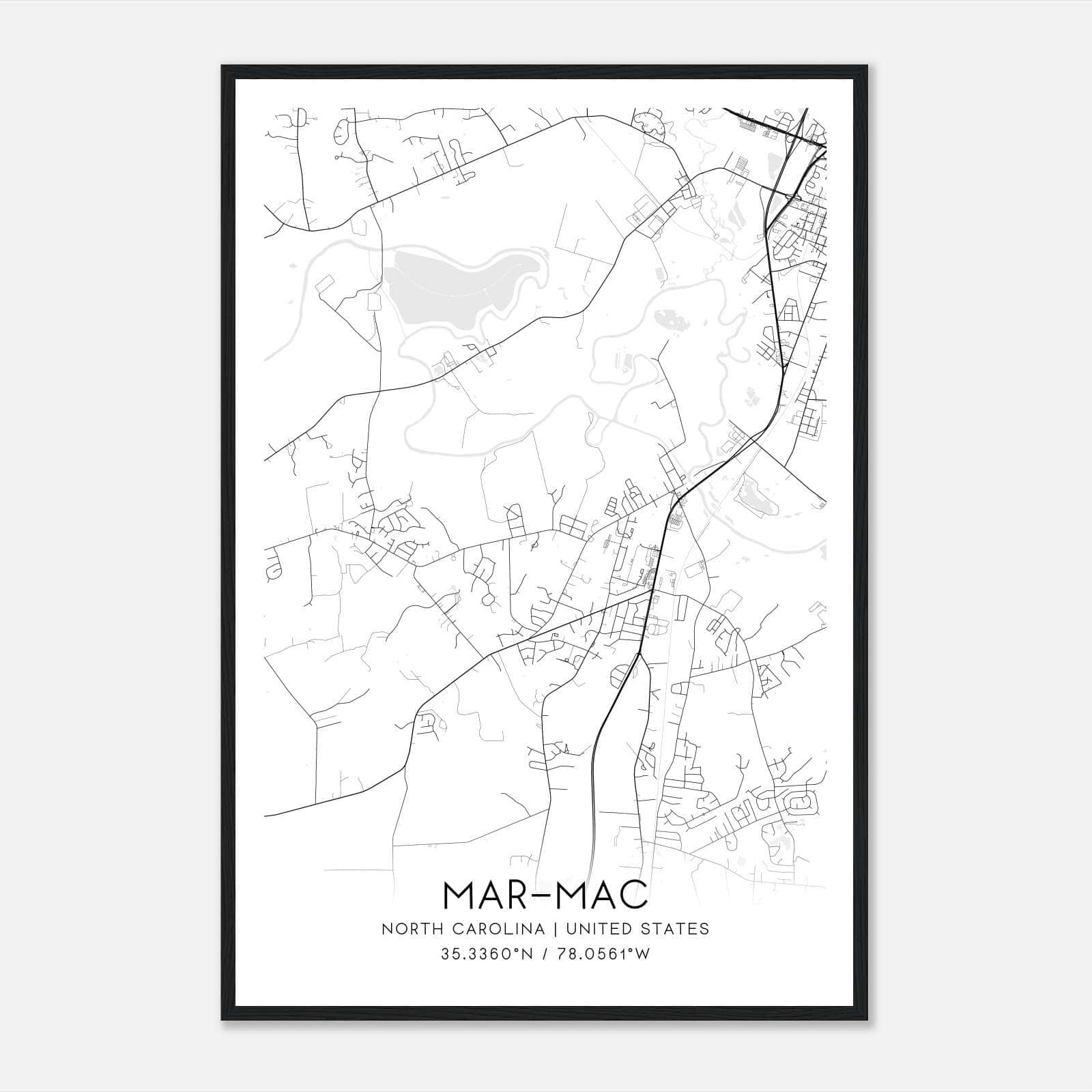 Mar-Mac North Carolina Map Poster, Modern Home Decor Wall Art Print Mar-Mac North Carolina Map Poster, Modern Home Decor Wall Art Print