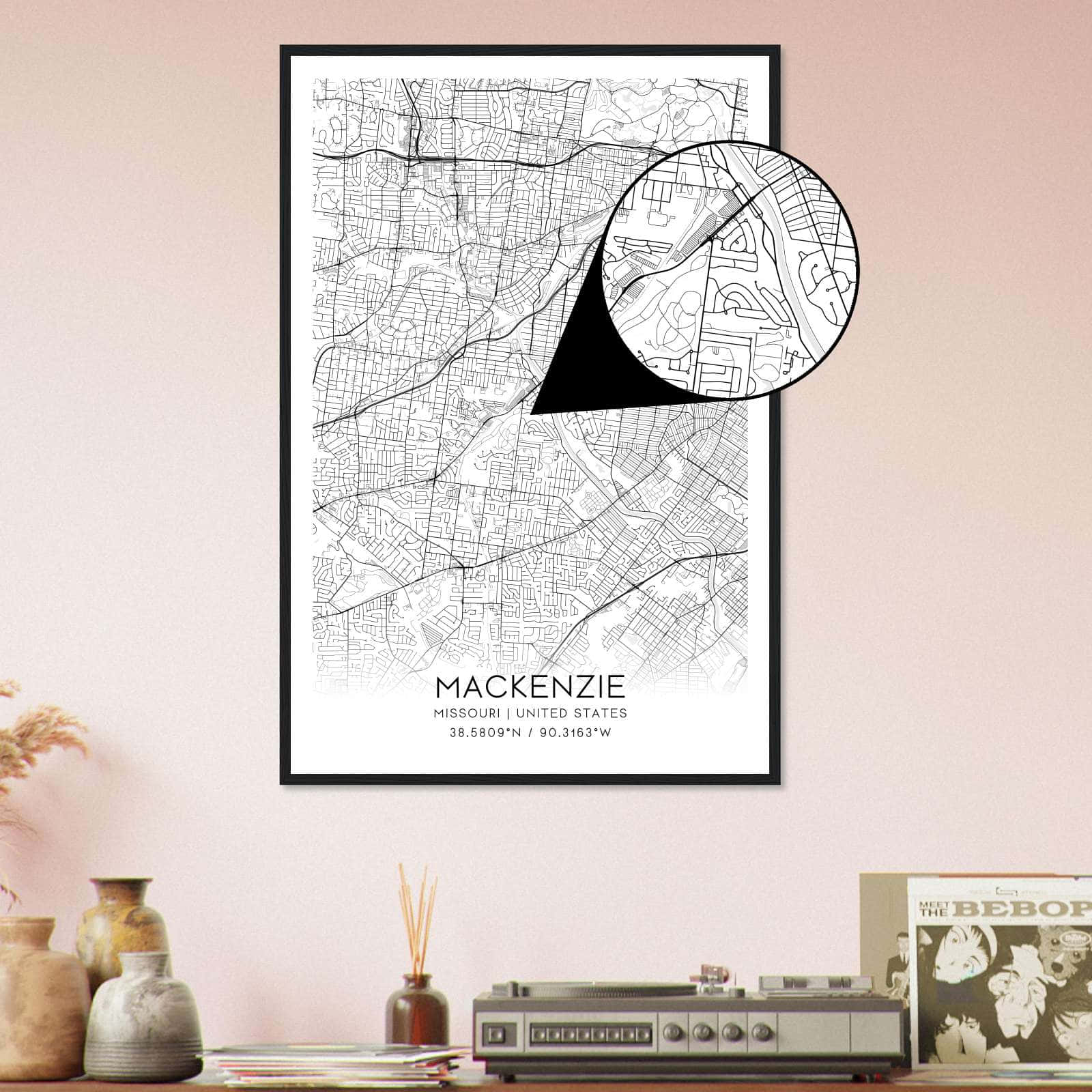 Deerfield Kansas Map Poster, Modern Home Decor Wall Art Print (Copy)