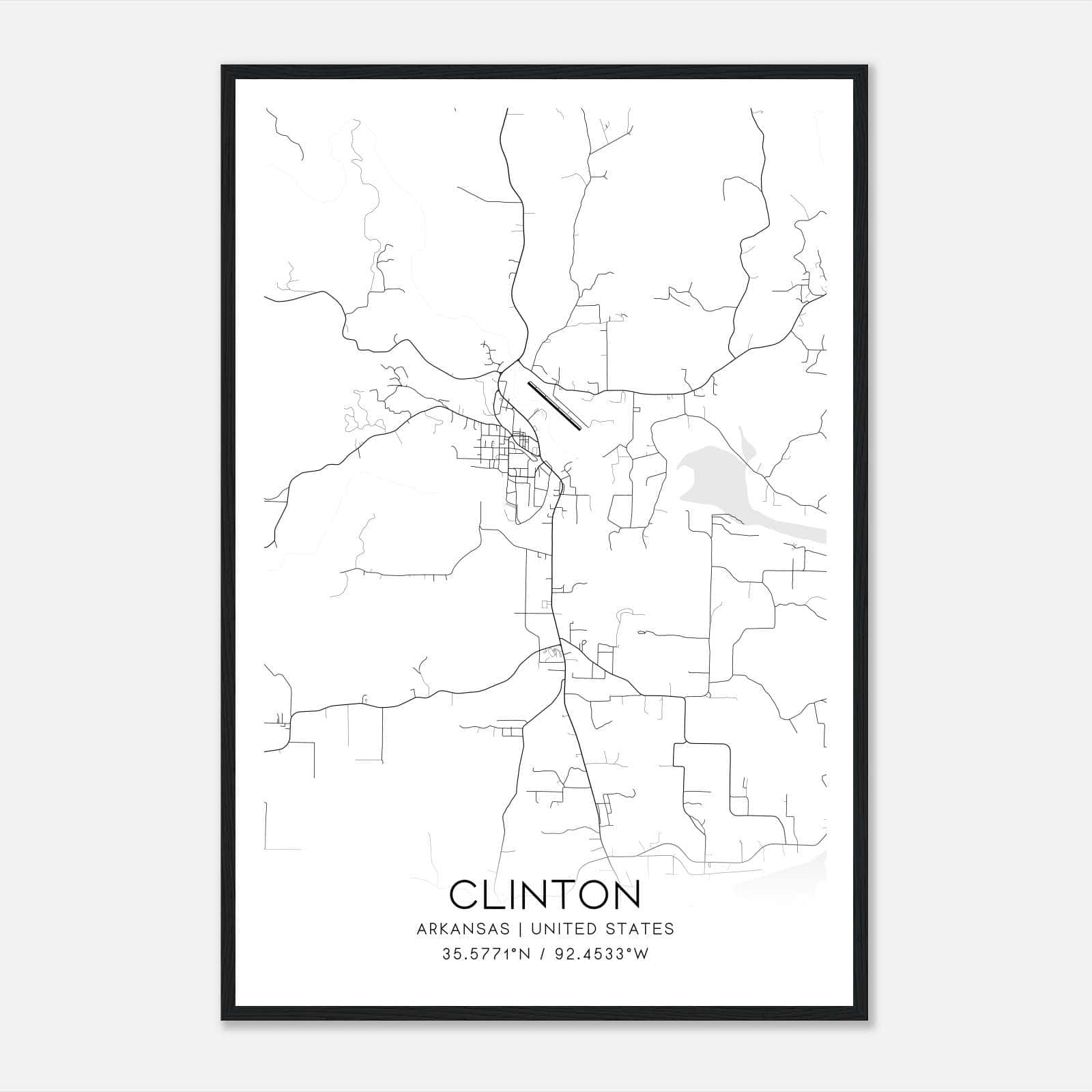 Clinton Arkansas Map Poster, Modern Home Decor Wall Art Print Clinton Arkansas Map Poster, Modern Home Decor Wall Art Print