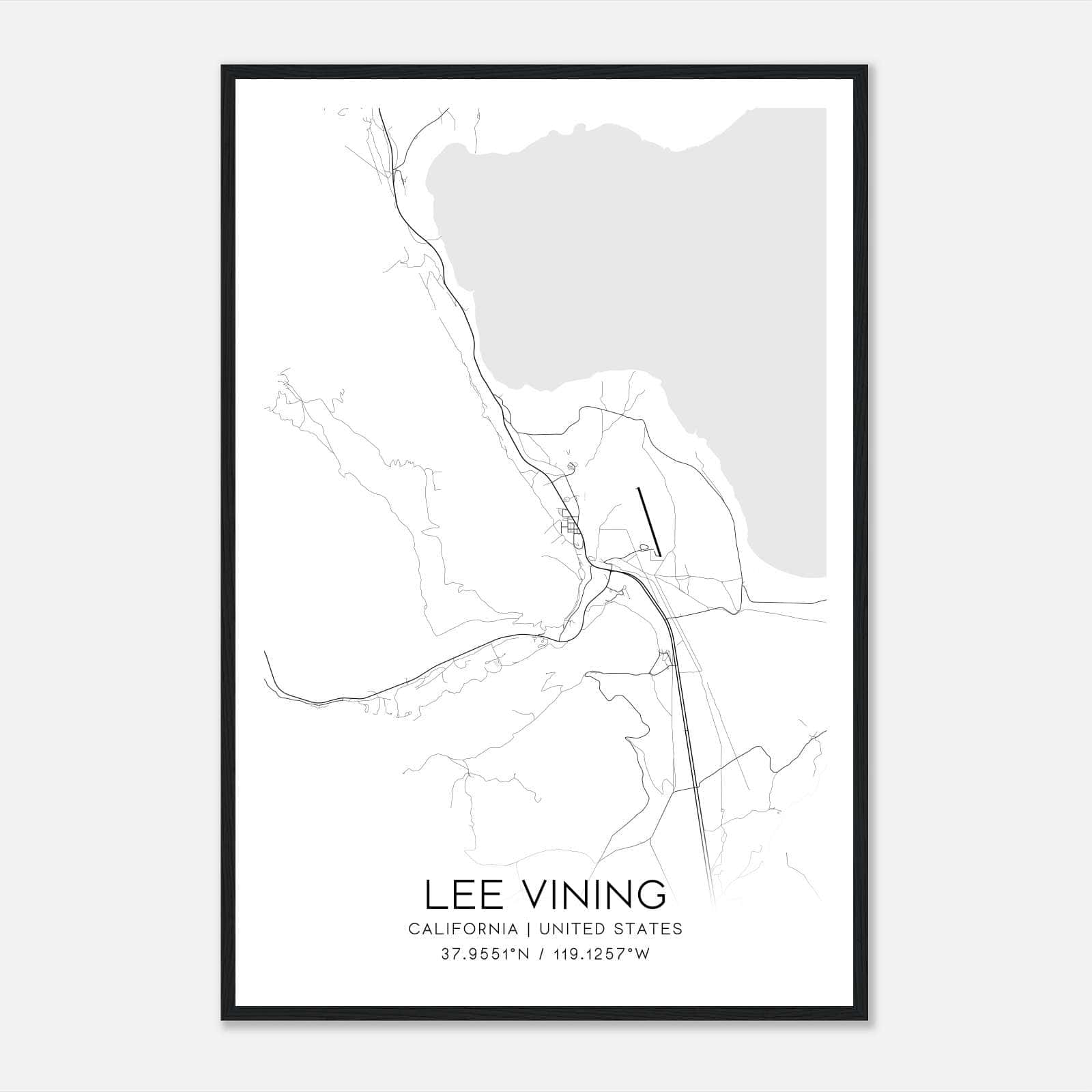 Lee Vining California Map Poster, Modern Home Decor Wall Art Print Lee Vining California Map Poster, Modern Home Decor Wall Art Print