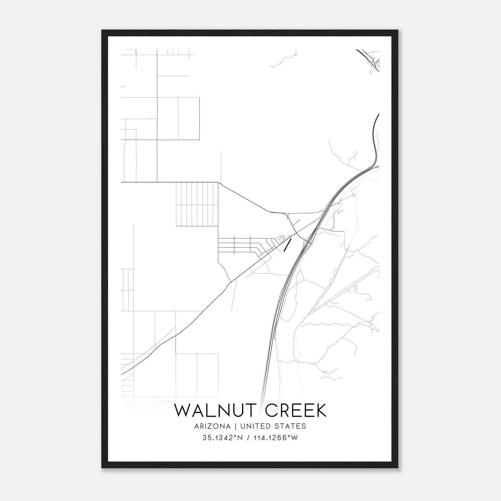 Walnut Creek Arizona Map Poster, Modern Home Decor Wall Art Print Walnut Creek Arizona Map Poster, Modern Home Decor Wall Art Print