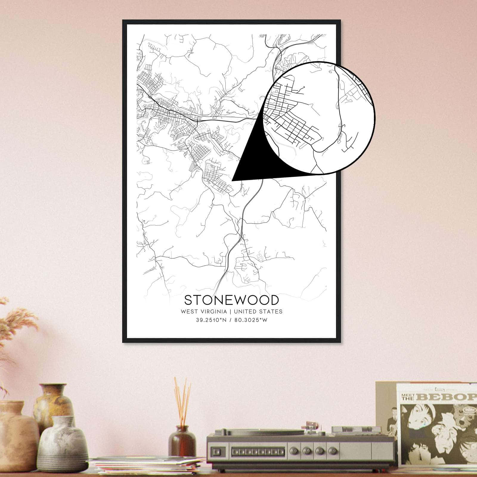 Deerfield Kansas Map Poster, Modern Home Decor Wall Art Print (Copy)