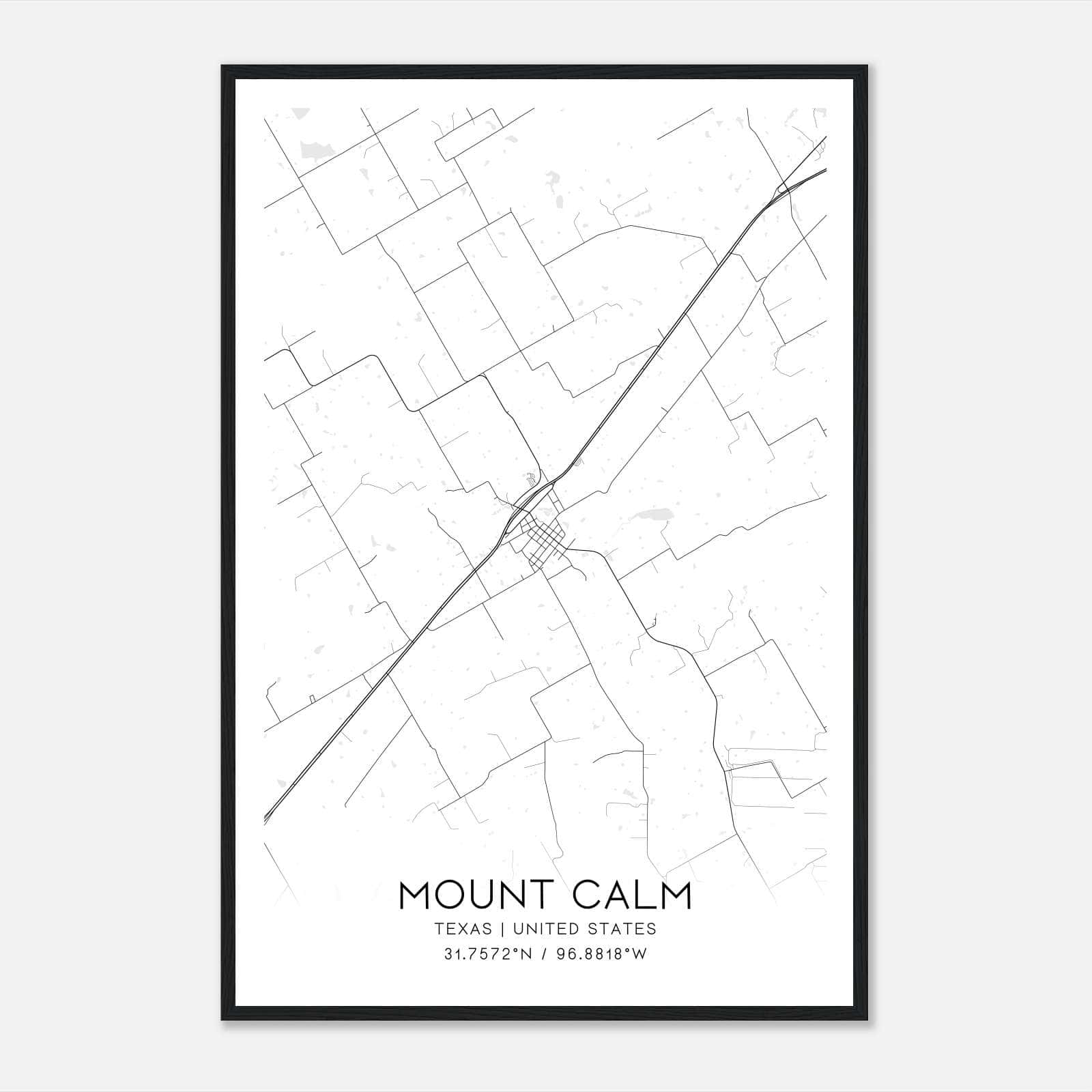 Mount Calm Texas Map Poster, Modern Home Decor Wall Art Print Mount Calm Texas Map Poster, Modern Home Decor Wall Art Print