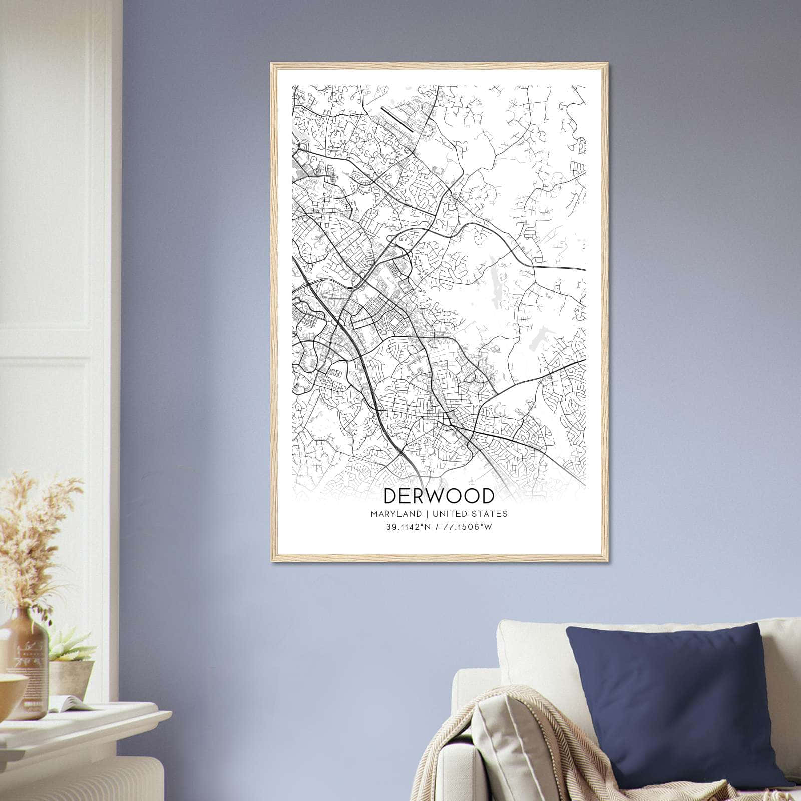 Deerfield Kansas Map Poster, Modern Home Decor Wall Art Print (Copy)