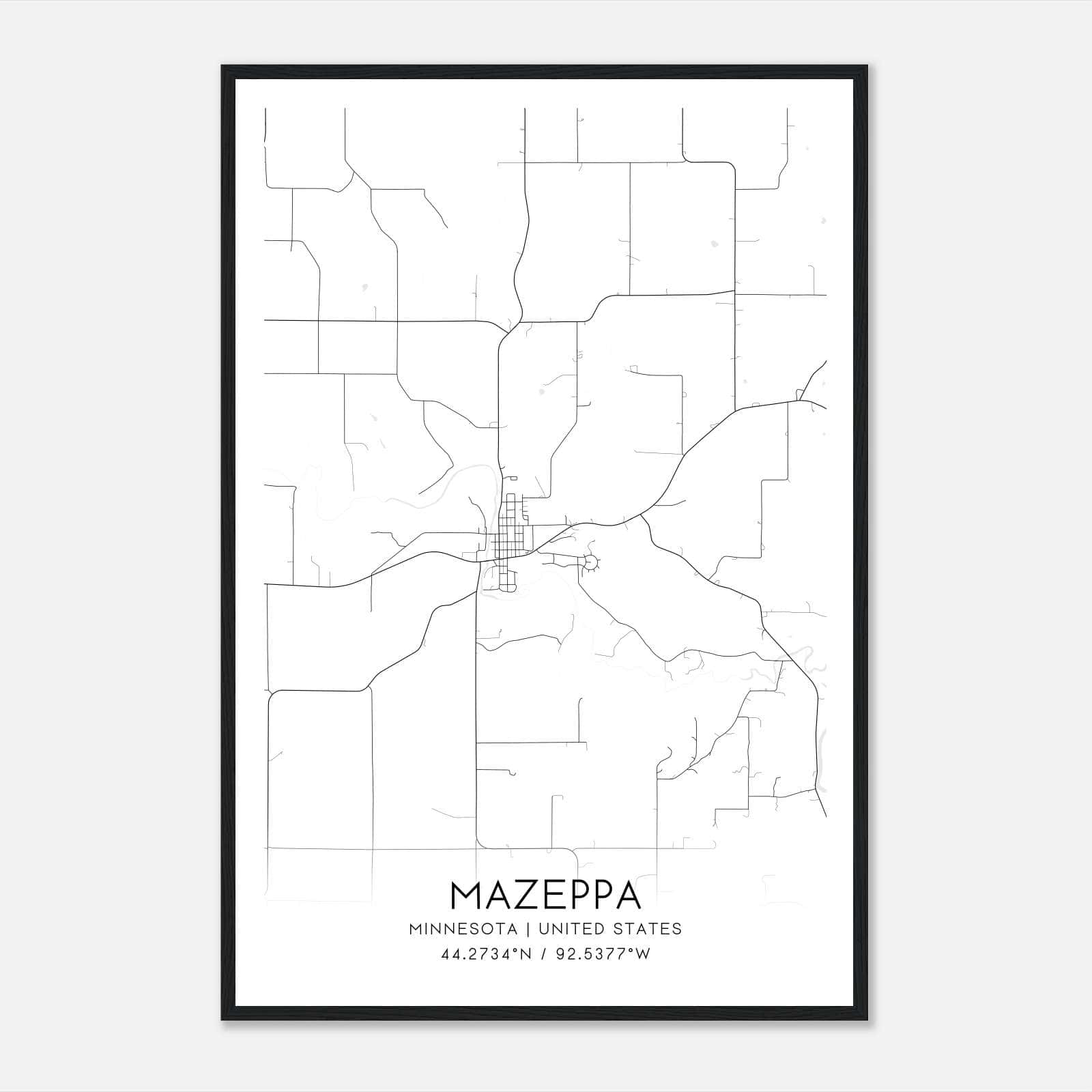Mazeppa Minnesota Map Poster, Modern Home Decor Wall Art Print Mazeppa Minnesota Map Poster, Modern Home Decor Wall Art Print