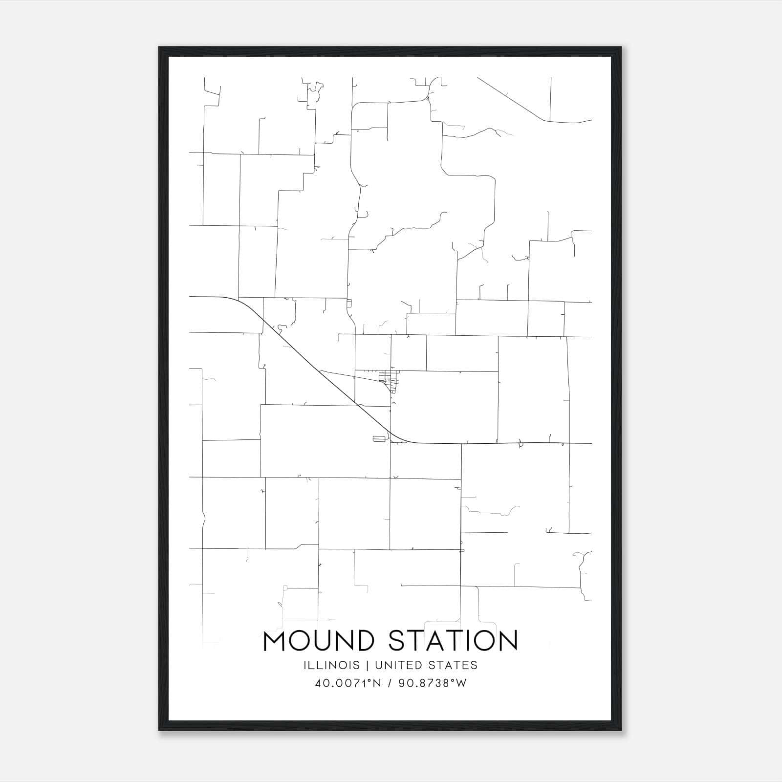Mound Station Illinois Map Poster, Modern Home Decor Wall Art Print Mound Station Illinois Map Poster, Modern Home Decor Wall Art Print