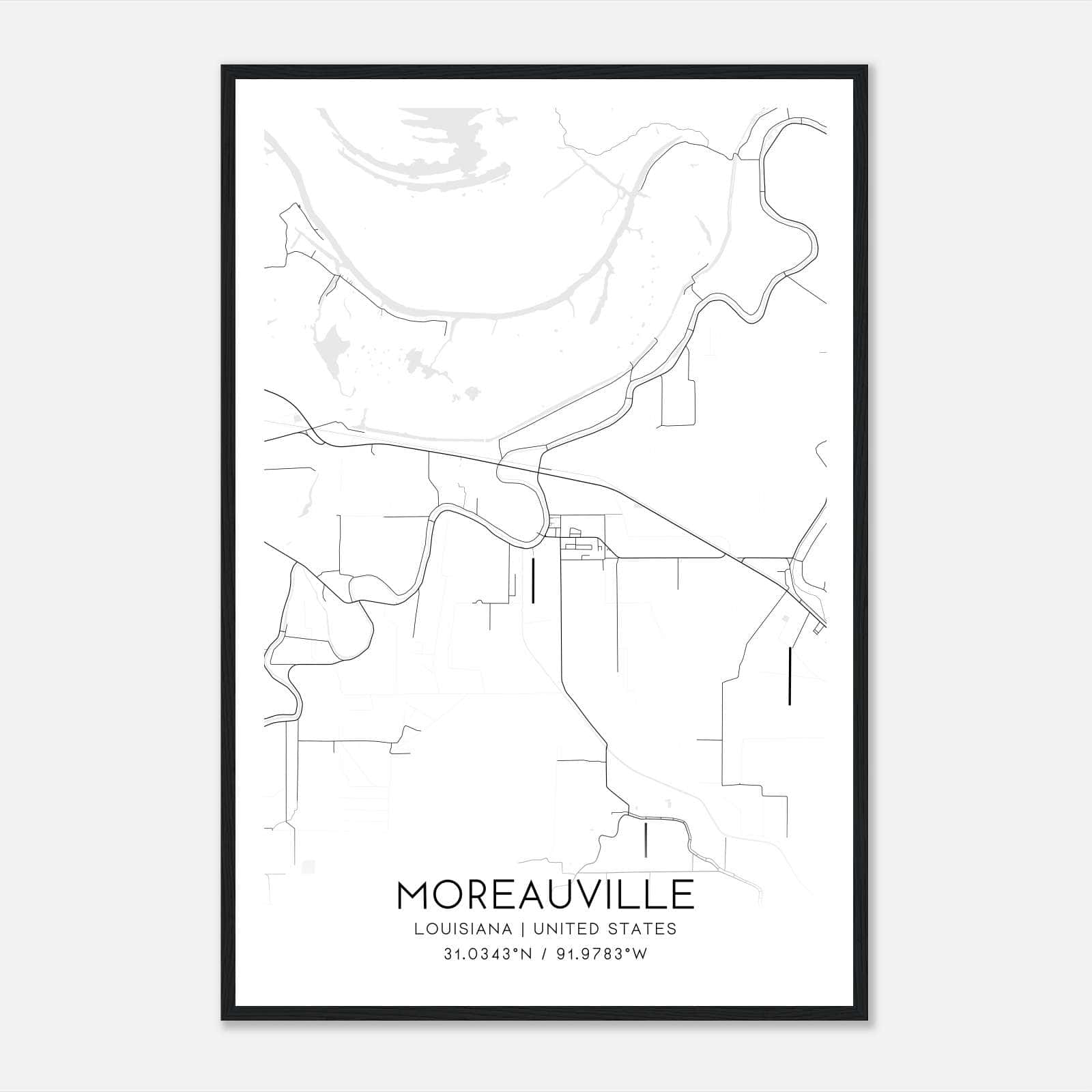 Moreauville Louisiana Map Poster, Modern Home Decor Wall Art Print Moreauville Louisiana Map Poster, Modern Home Decor Wall Art Print