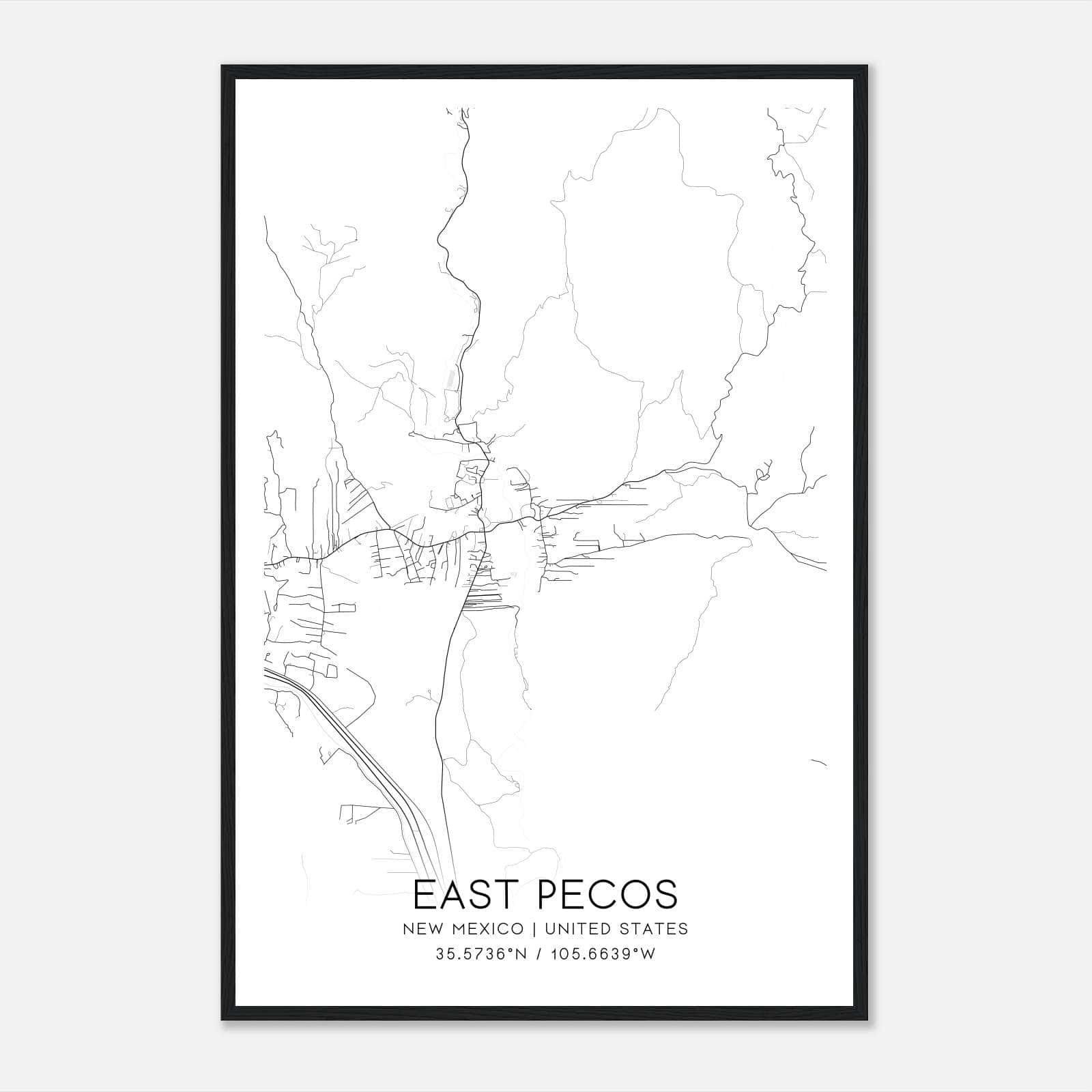 East Pecos New Mexico Map Poster, Modern Home Decor Wall Art Print East Pecos New Mexico Map Poster, Modern Home Decor Wall Art Print