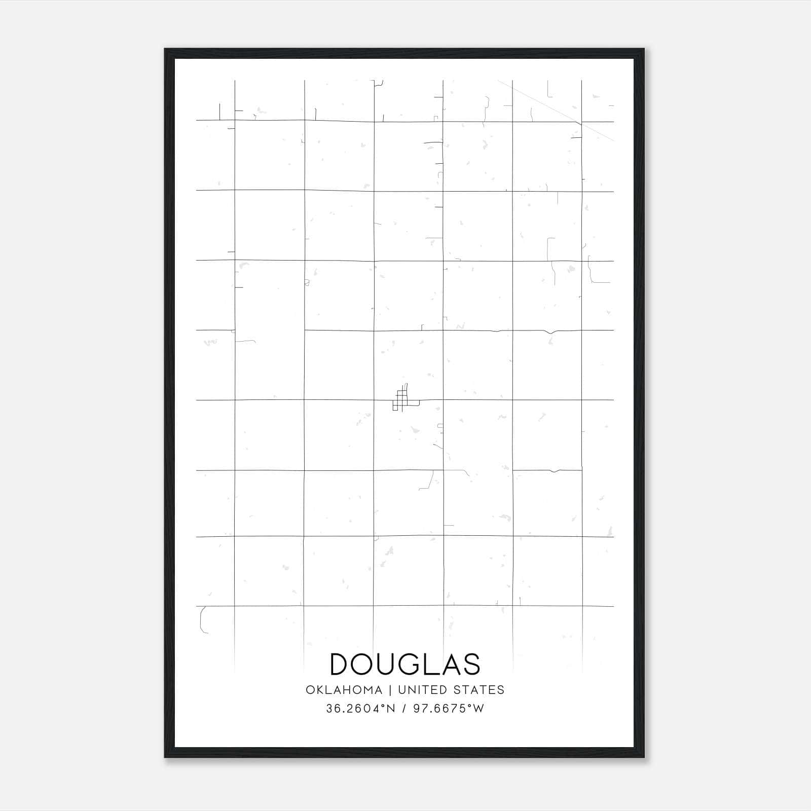 Douglas Oklahoma Map Poster, Modern Home Decor Wall Art Print Douglas Oklahoma Map Poster, Modern Home Decor Wall Art Print