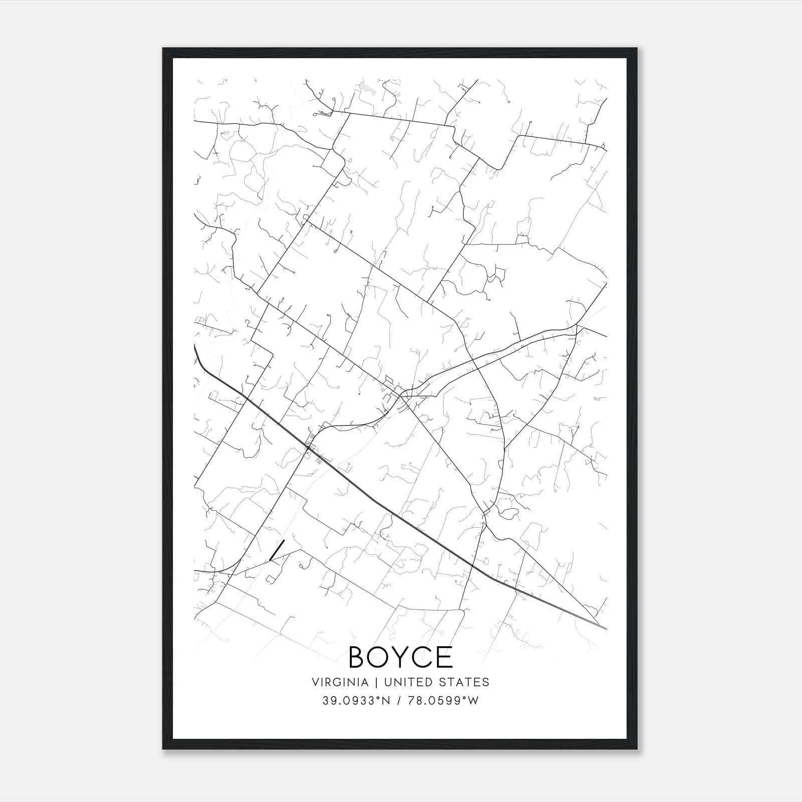 Boyce Virginia Map Poster, Modern Home Decor Wall Art Print Boyce Virginia Map Poster, Modern Home Decor Wall Art Print