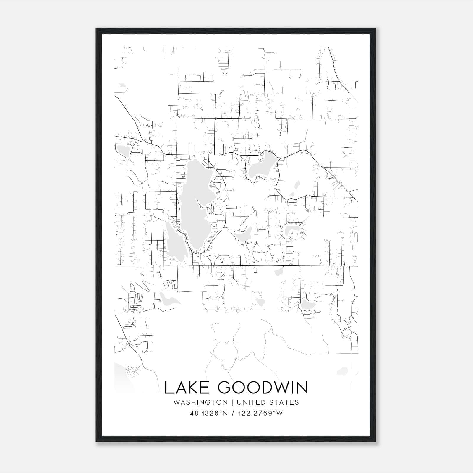Lake Goodwin Washington Map Poster, Modern Home Decor Wall Art Print Lake Goodwin Washington Map Poster, Modern Home Decor Wall Art Print