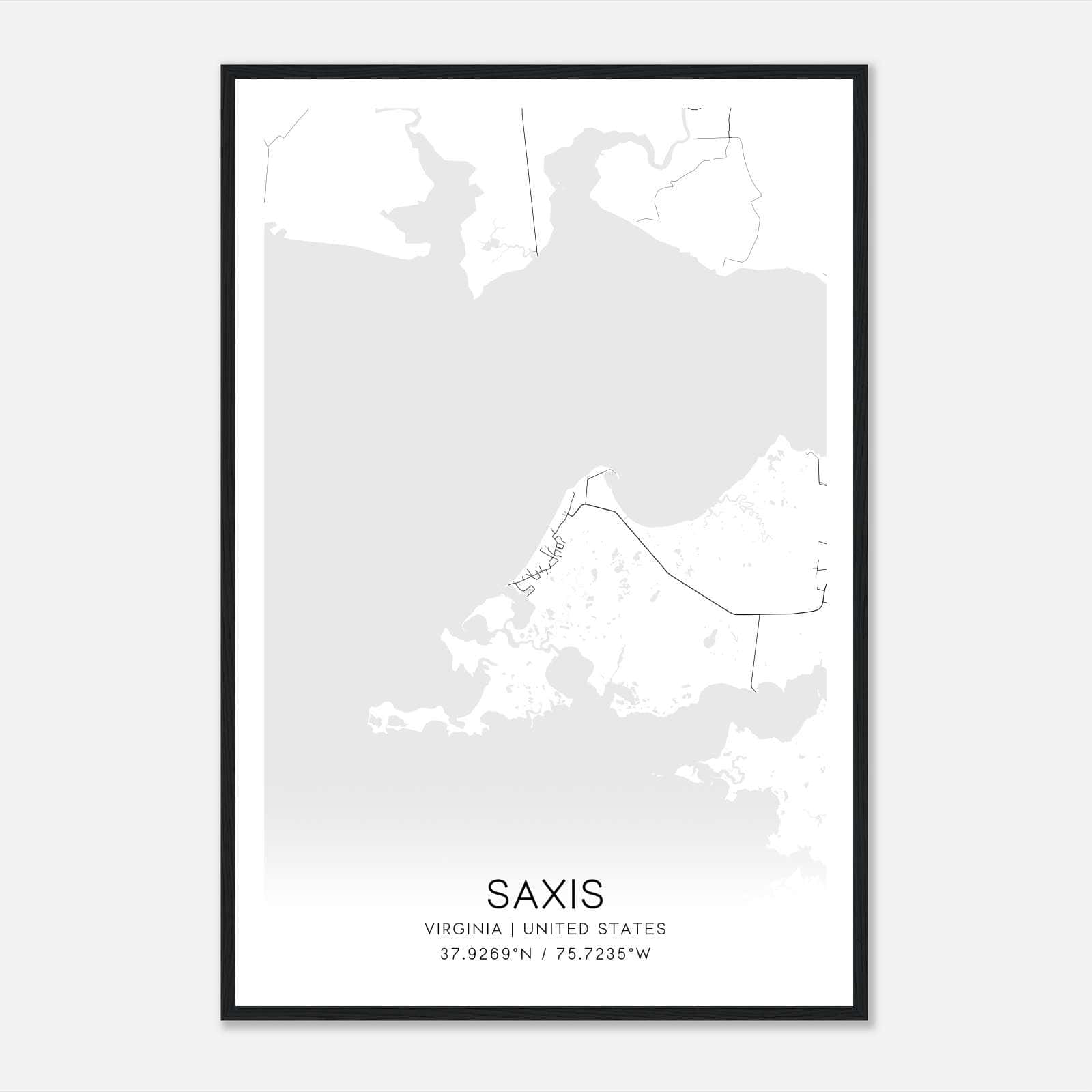 Saxis Virginia Map Poster, Modern Home Decor Wall Art Print Saxis Virginia Map Poster, Modern Home Decor Wall Art Print