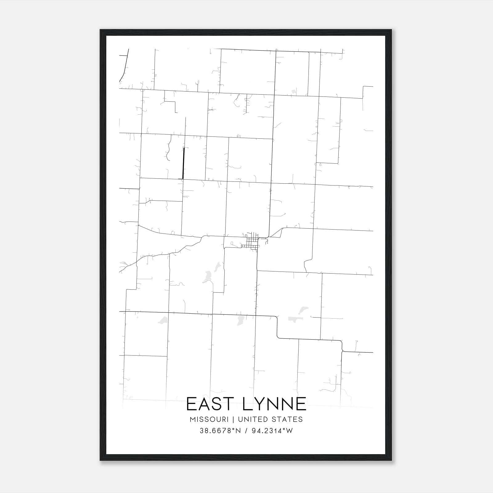 East Lynne Missouri Map Poster, Modern Home Decor Wall Art Print East Lynne Missouri Map Poster, Modern Home Decor Wall Art Print