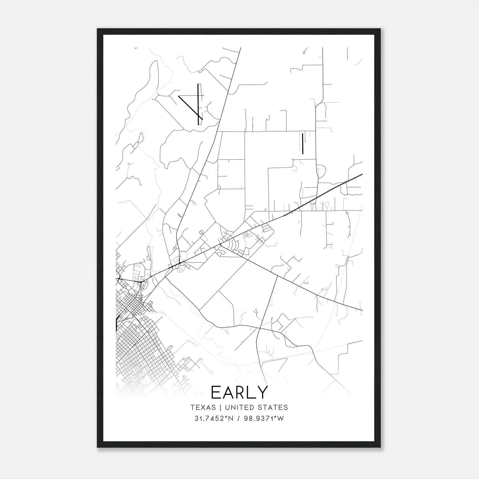 Early Texas Map Poster, Modern Home Decor Wall Art Print Early Texas Map Poster, Modern Home Decor Wall Art Print
