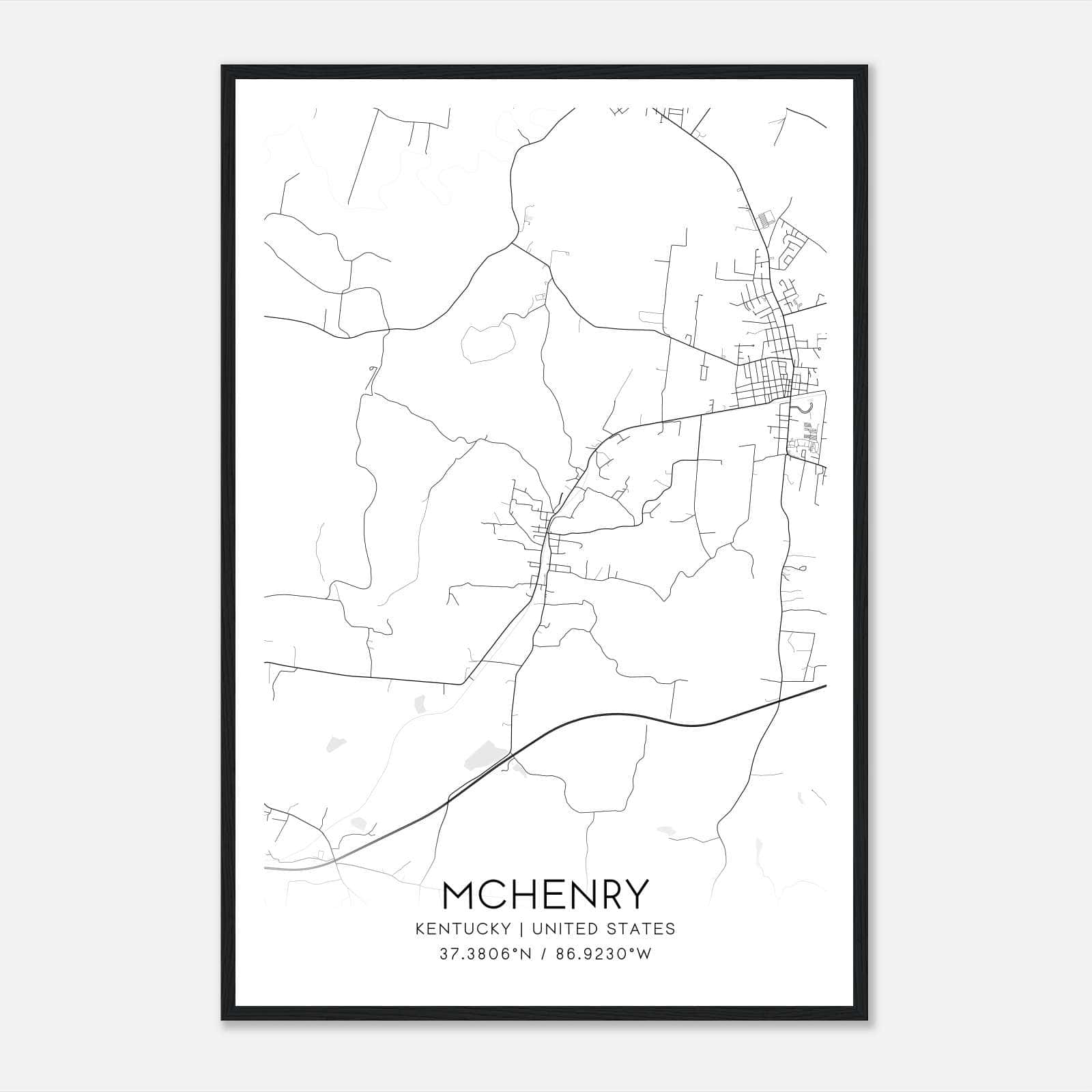 Mchenry Kentucky Map Poster, Modern Home Decor Wall Art Print Mchenry Kentucky Map Poster, Modern Home Decor Wall Art Print