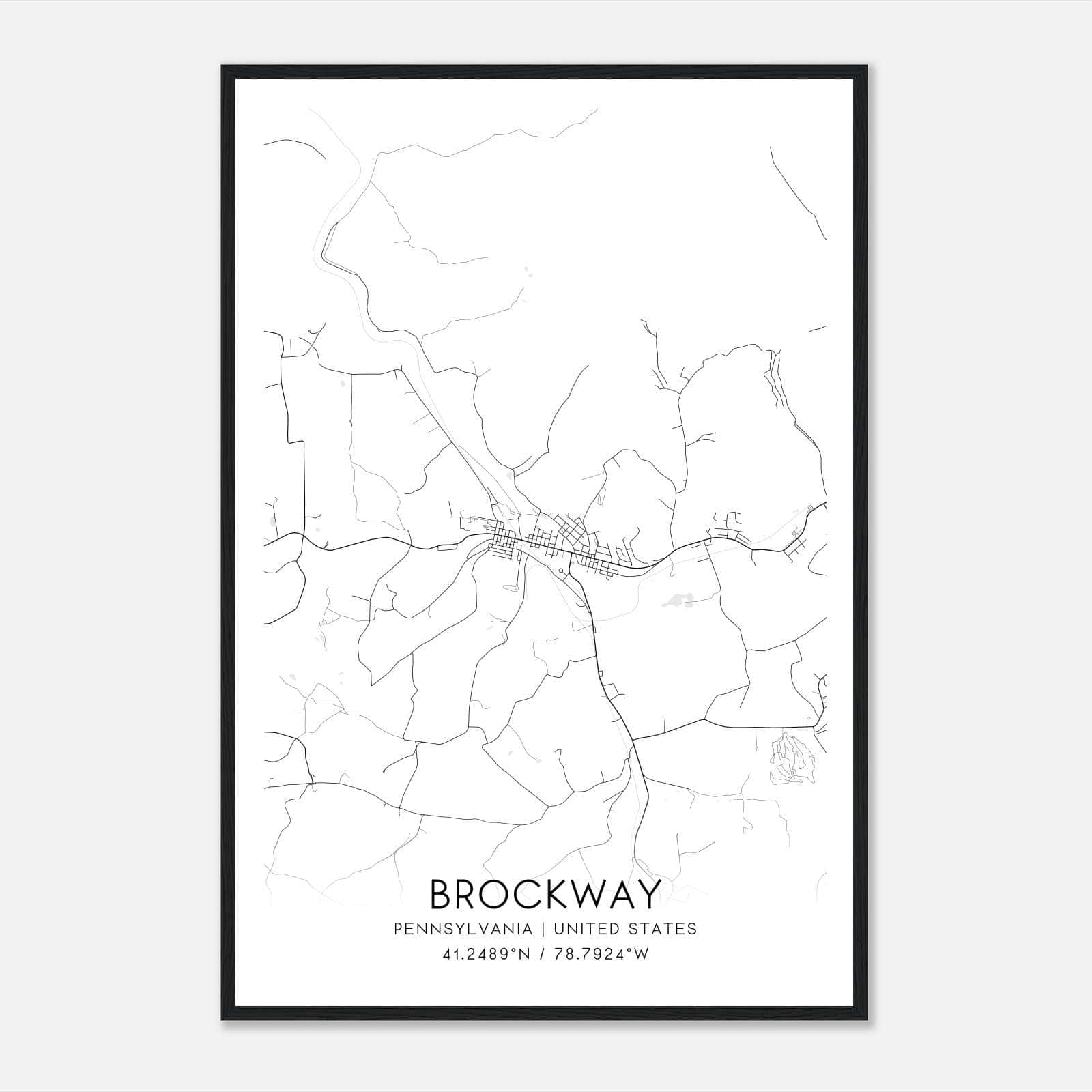 Brockway Pennsylvania Map Poster, Modern Home Decor Wall Art Print Brockway Pennsylvania Map Poster, Modern Home Decor Wall Art Print