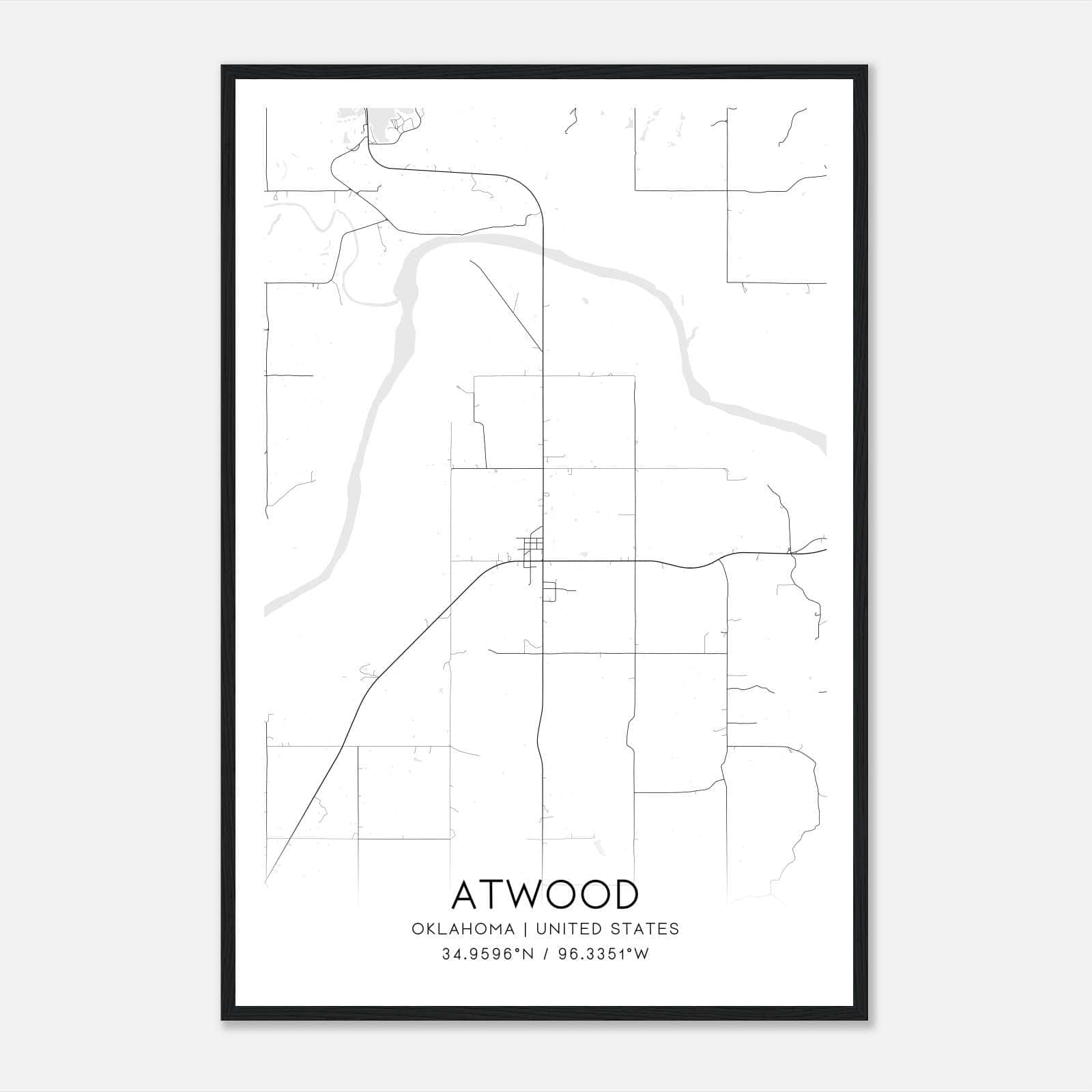 Atwood Oklahoma Map Poster, Modern Home Decor Wall Art Print Atwood Oklahoma Map Poster, Modern Home Decor Wall Art Print