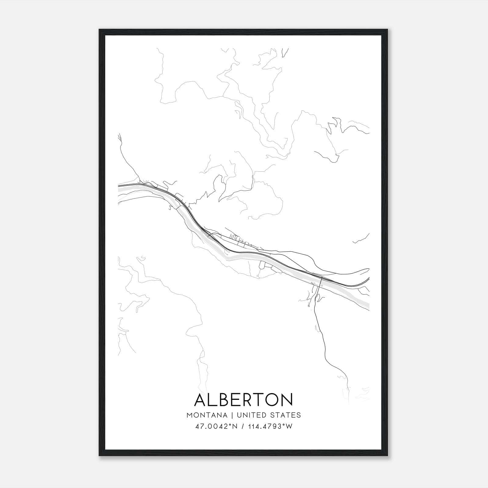 Alberton Montana Map Poster, Modern Home Decor Wall Art Print Alberton Montana Map Poster, Modern Home Decor Wall Art Print
