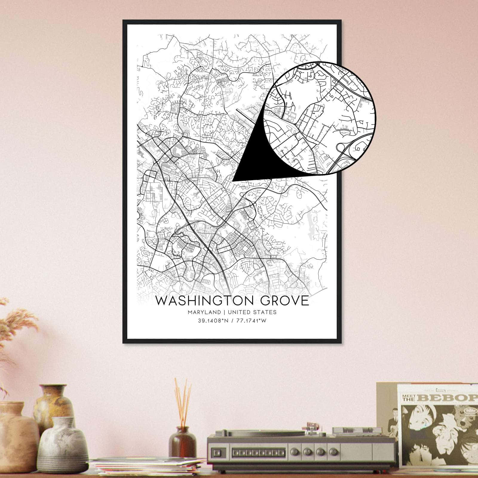 Deerfield Kansas Map Poster, Modern Home Decor Wall Art Print (Copy)