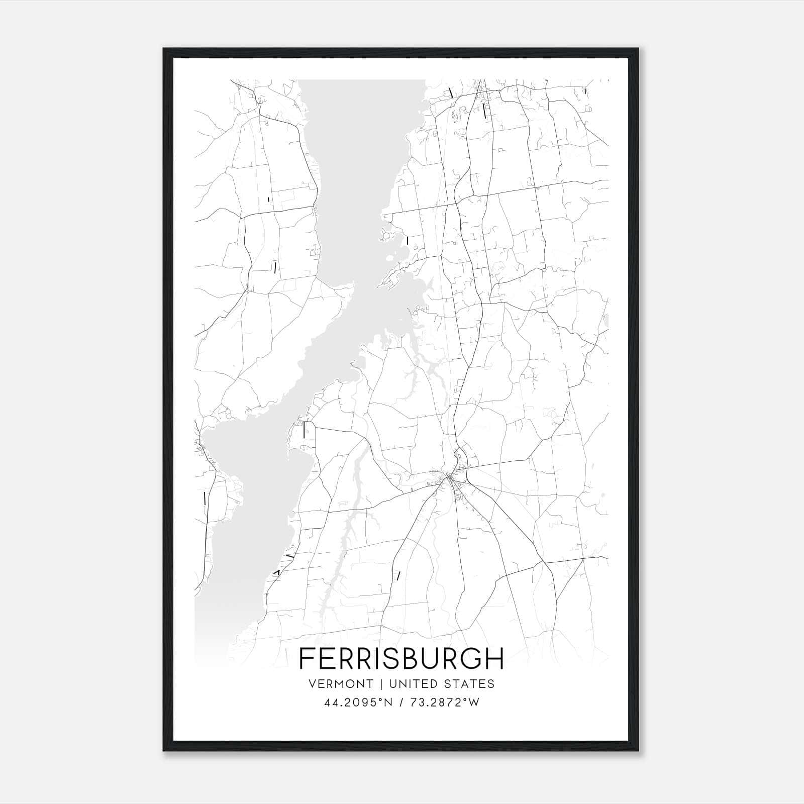 Ferrisburgh Vermont Map Poster, Modern Home Decor Wall Art Print Ferrisburgh Vermont Map Poster, Modern Home Decor Wall Art Print