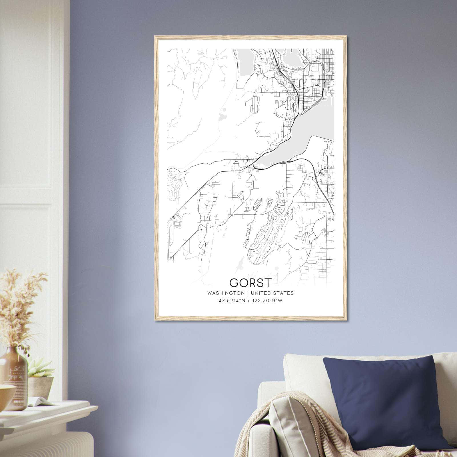 Deerfield Kansas Map Poster, Modern Home Decor Wall Art Print (Copy)