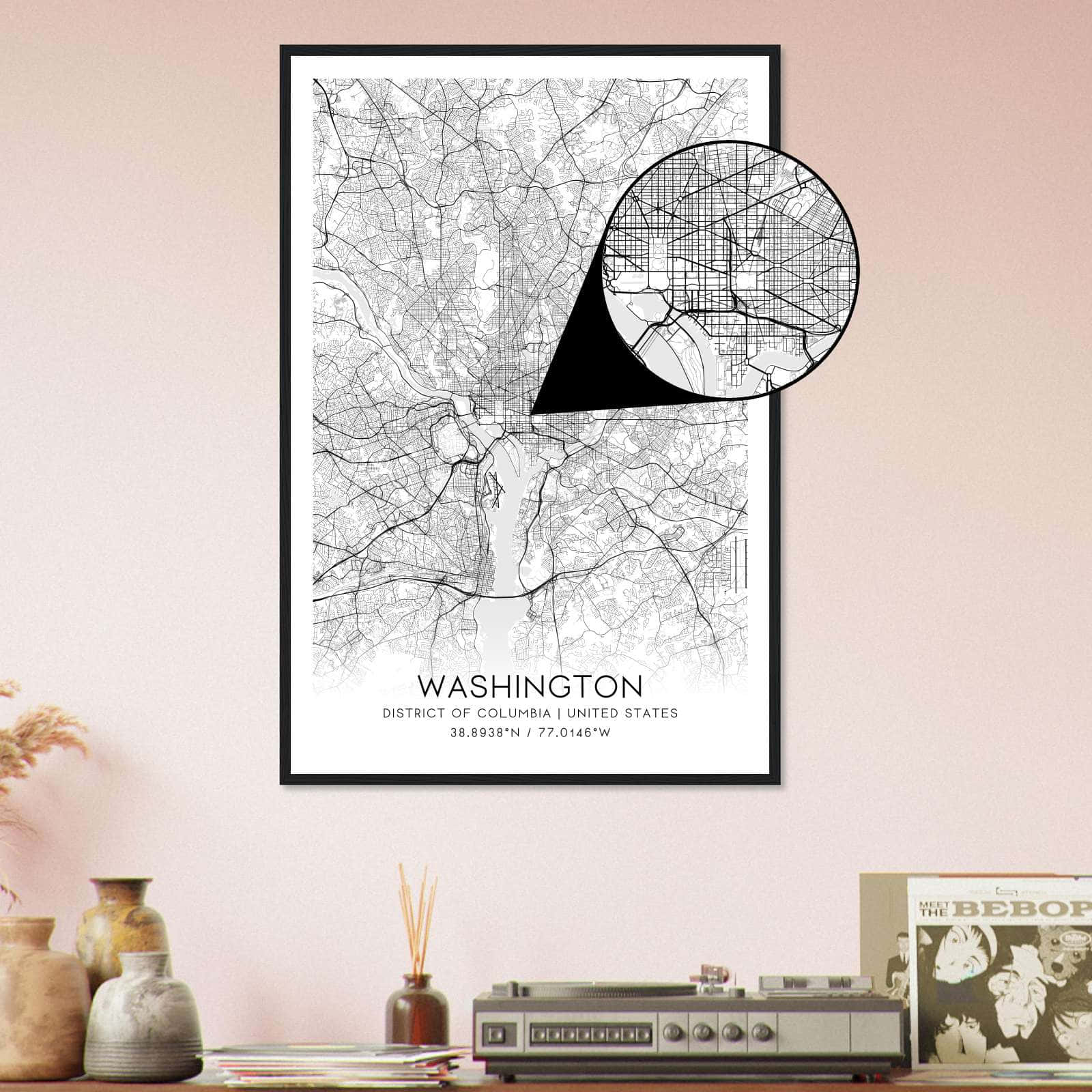 Deerfield Kansas Map Poster, Modern Home Decor Wall Art Print (Copy)