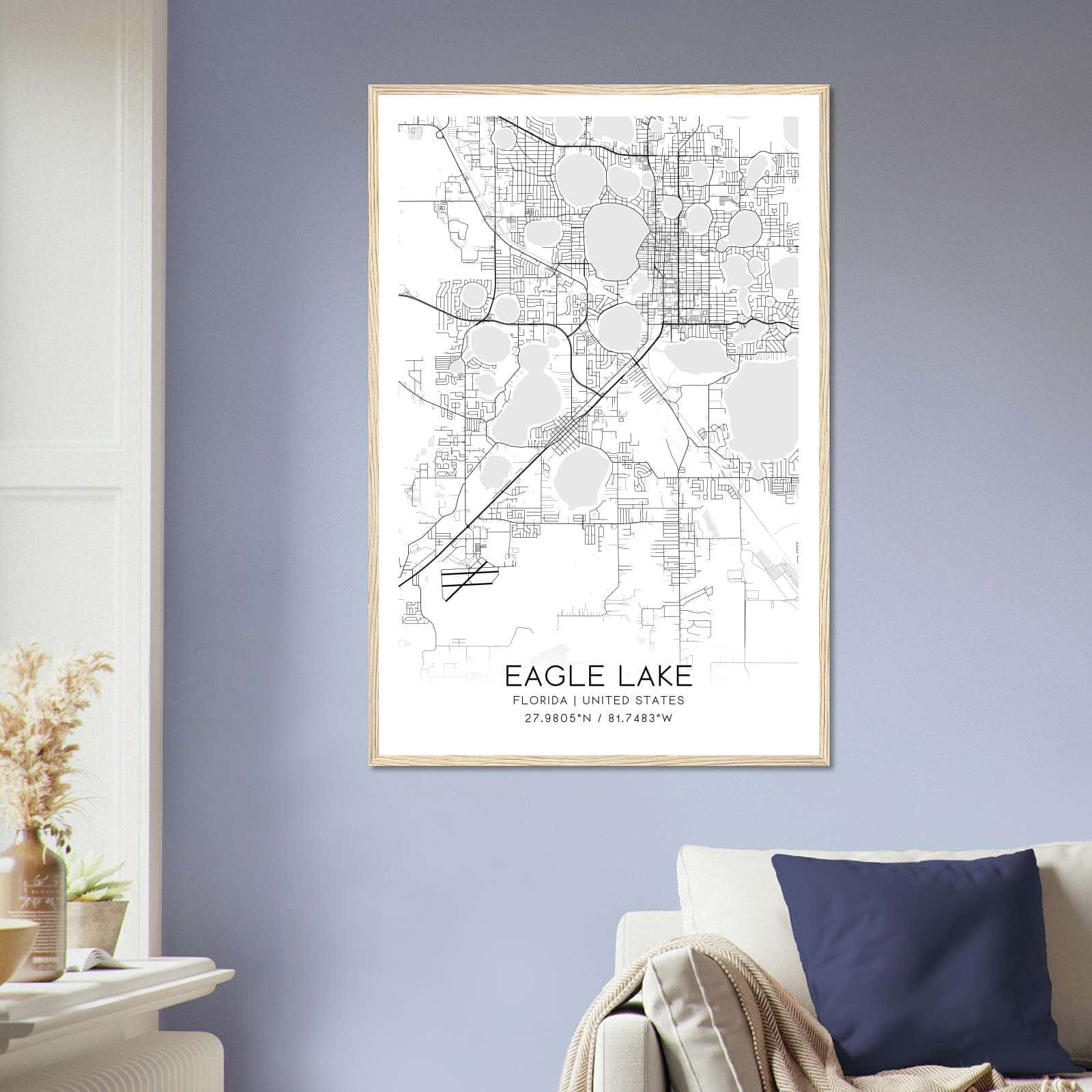 Deerfield Kansas Map Poster, Modern Home Decor Wall Art Print (Copy)