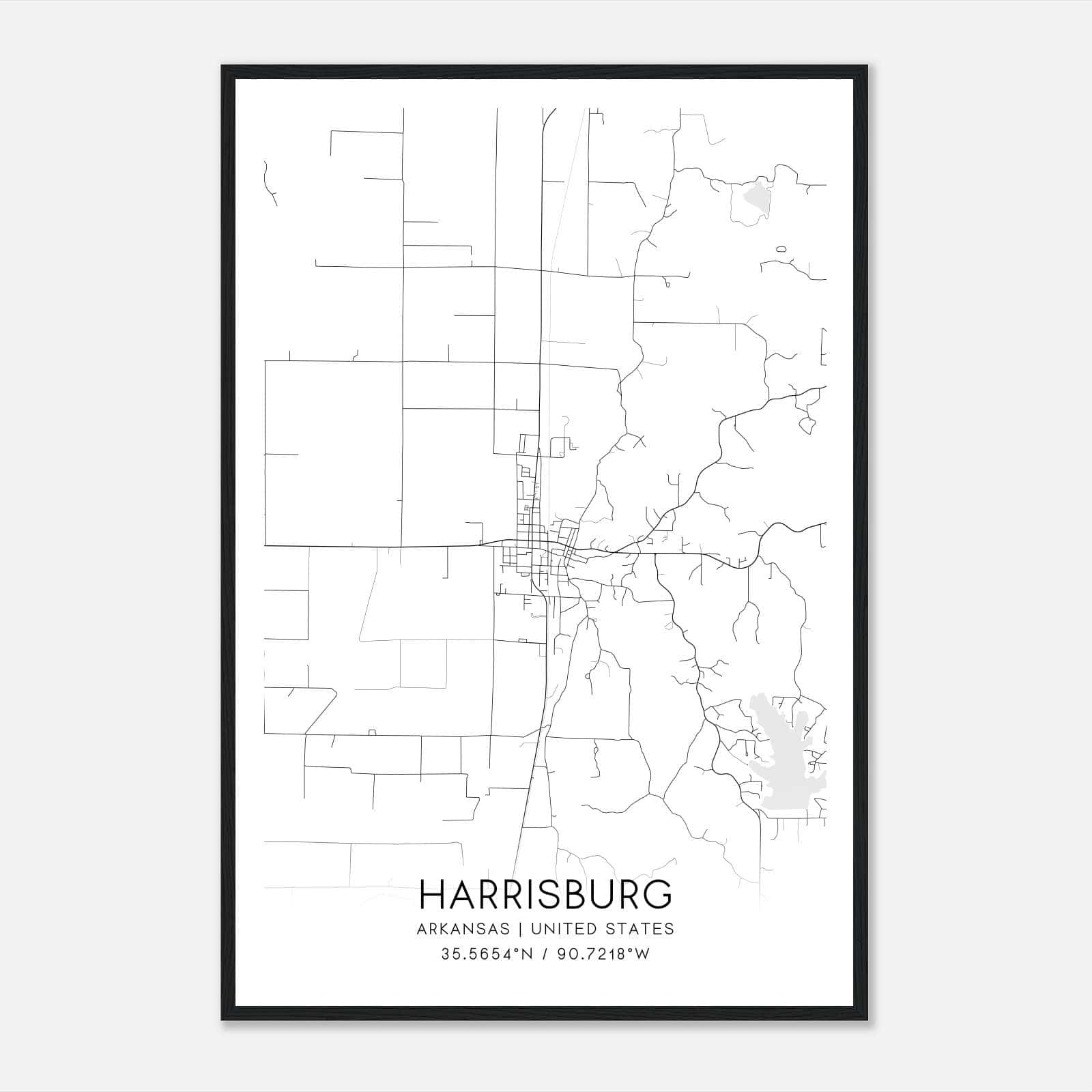 Harrisburg Arkansas Map Poster, Modern Home Decor Wall Art Print Harrisburg Arkansas Map Poster, Modern Home Decor Wall Art Print