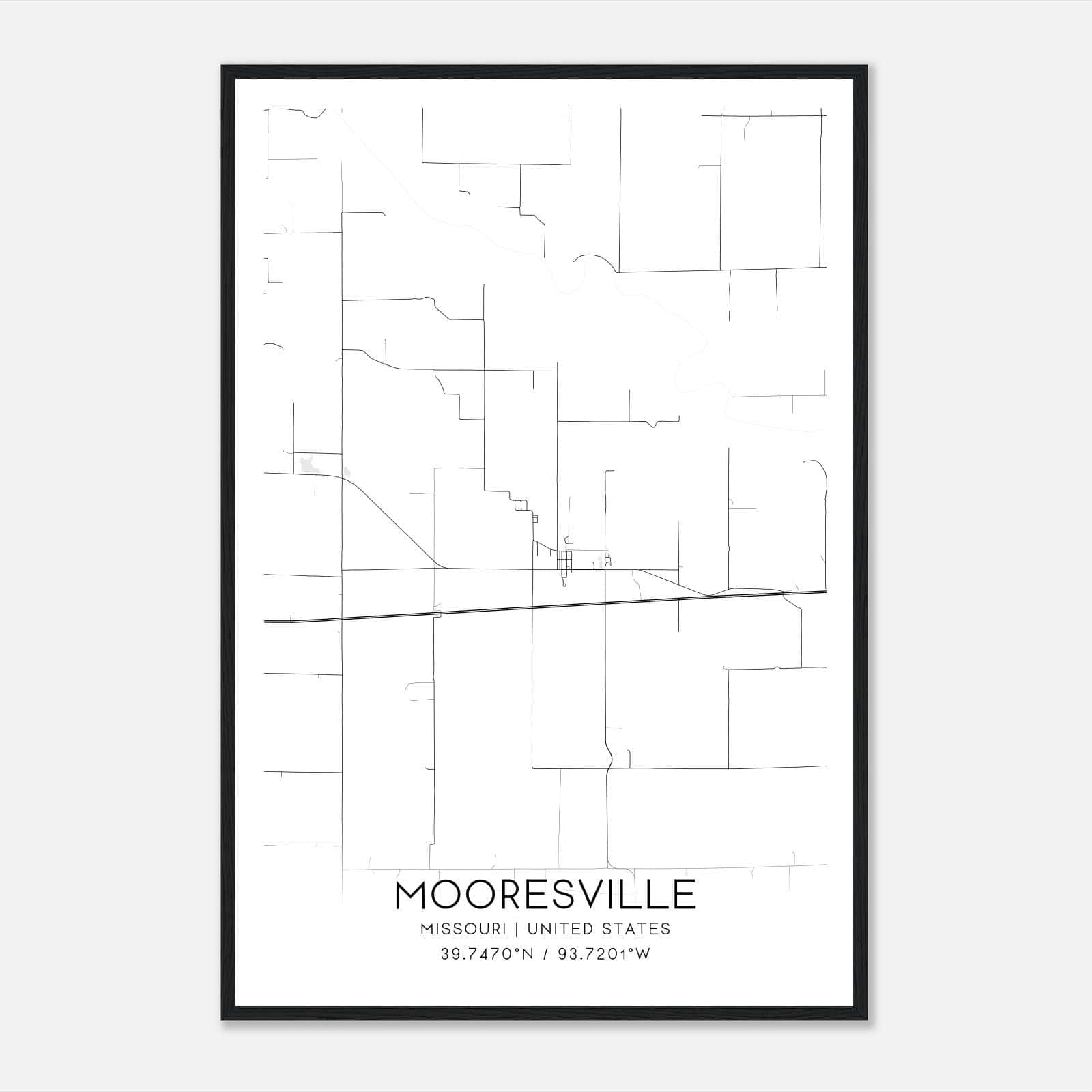 Mooresville Missouri Map Poster, Modern Home Decor Wall Art Print Mooresville Missouri Map Poster, Modern Home Decor Wall Art Print