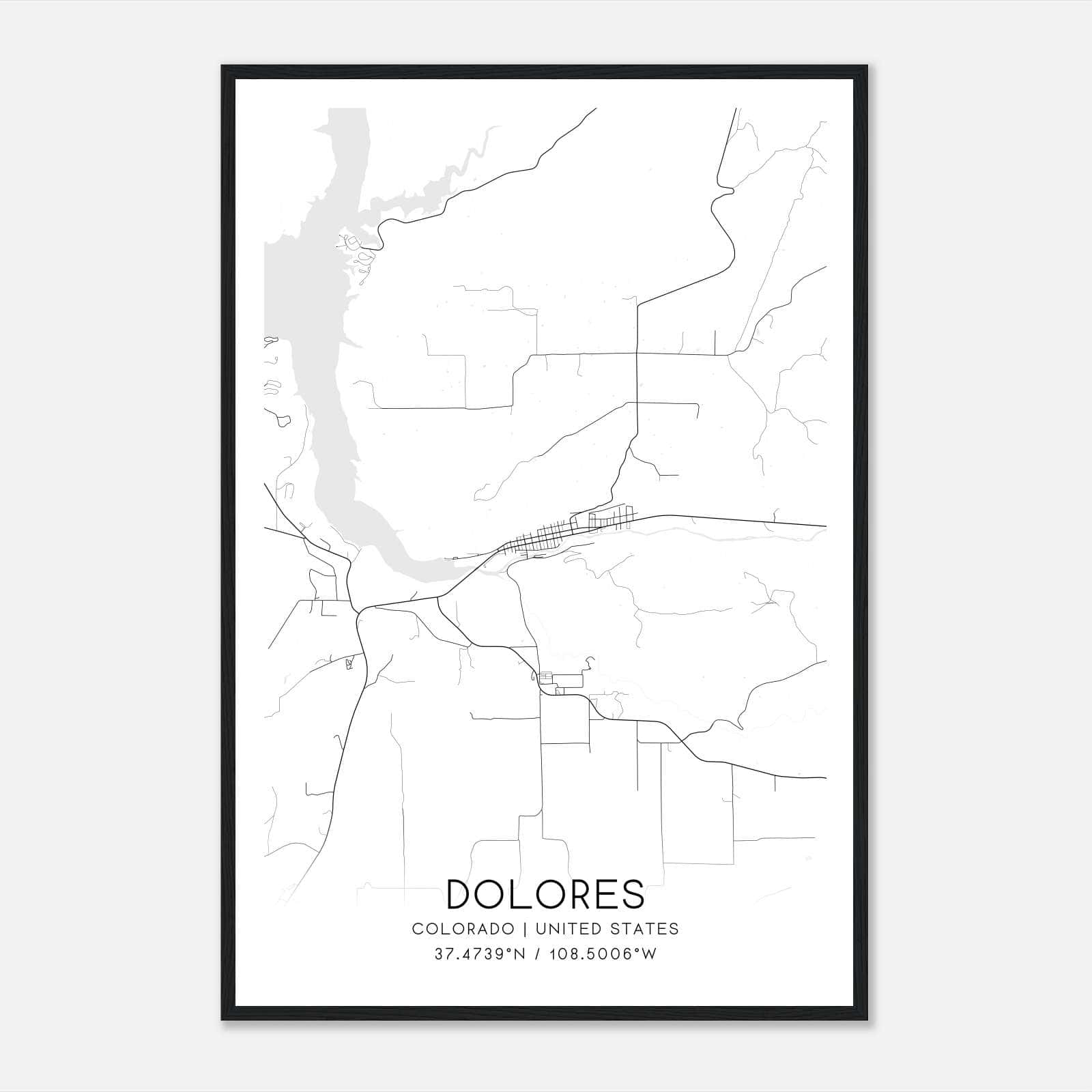 Dolores Colorado Map Poster, Modern Home Decor Wall Art Print Dolores Colorado Map Poster, Modern Home Decor Wall Art Print