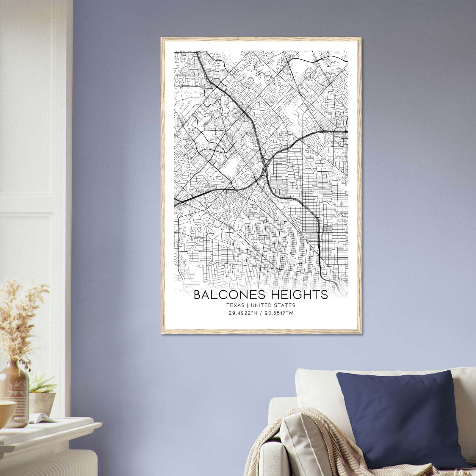Deerfield Kansas Map Poster, Modern Home Decor Wall Art Print (Copy)